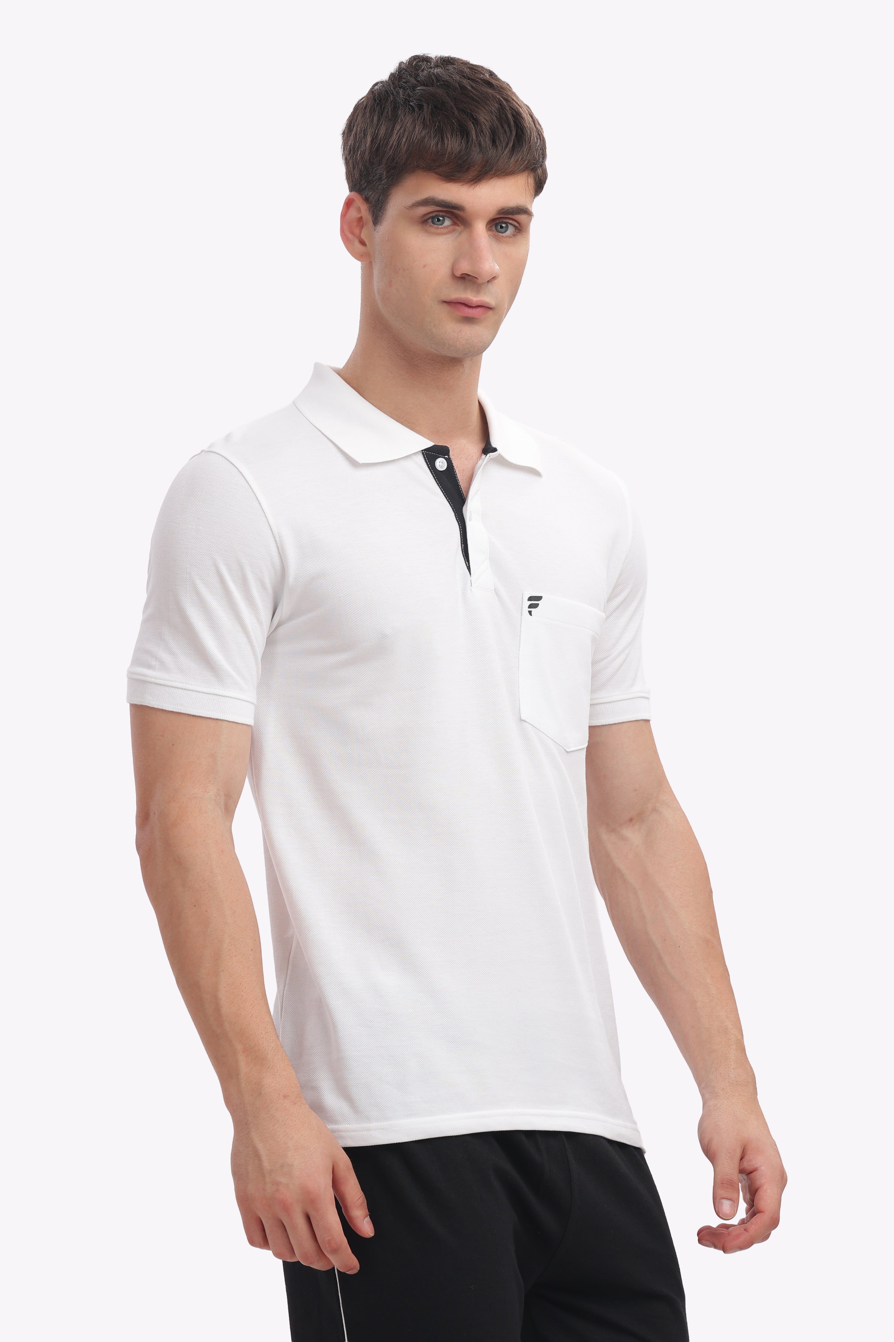 Men’s White Cotton Collared Polo | Classic Clean Look