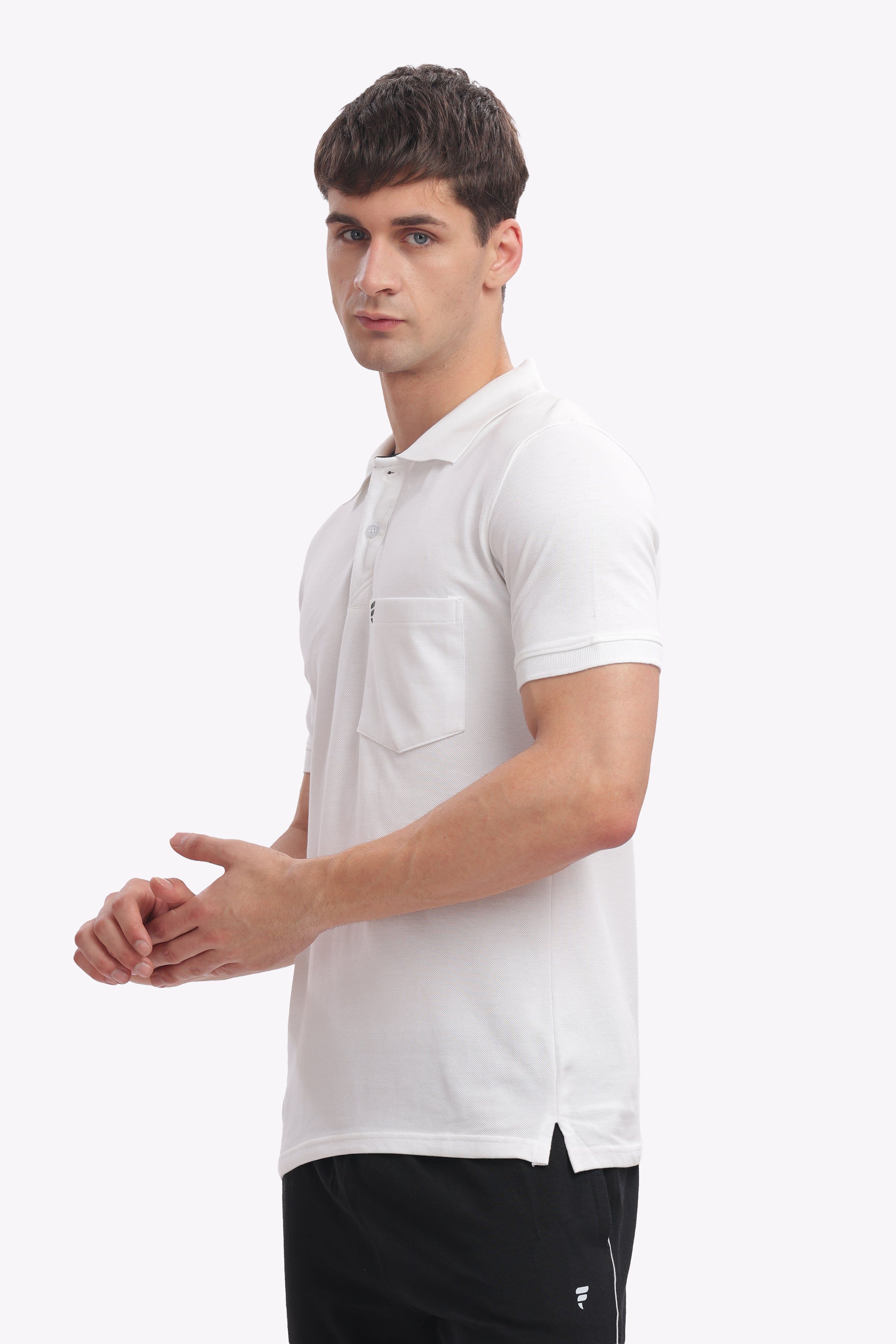 Men’s White Cotton Collared Polo | Classic Clean Look
