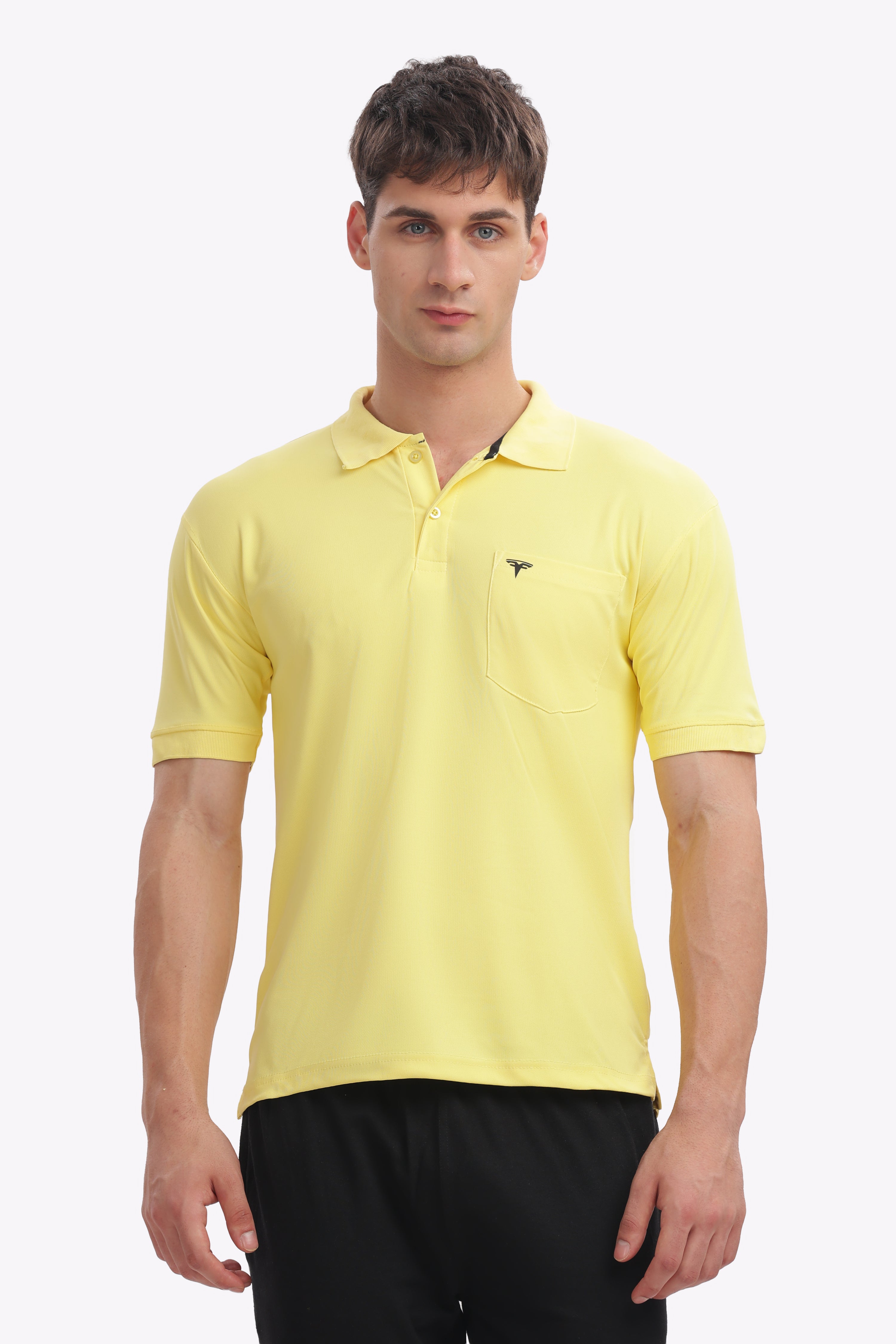 MARS “Sunburst” Bright Yellow Collar T-Shirt | Cheerful & Fresh Everyday Look