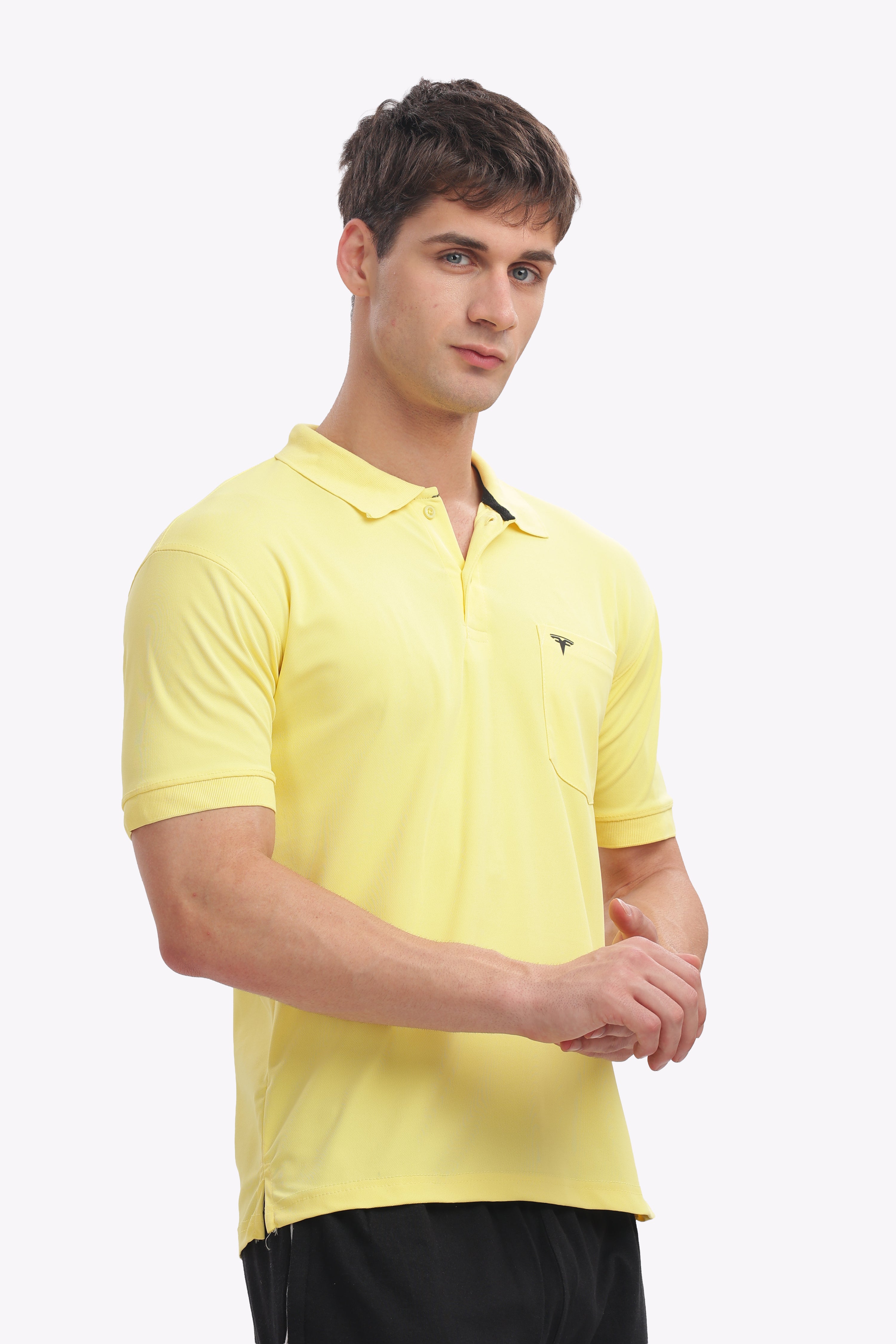 MARS “Sunburst” Bright Yellow Collar T-Shirt | Cheerful & Fresh Everyday Look