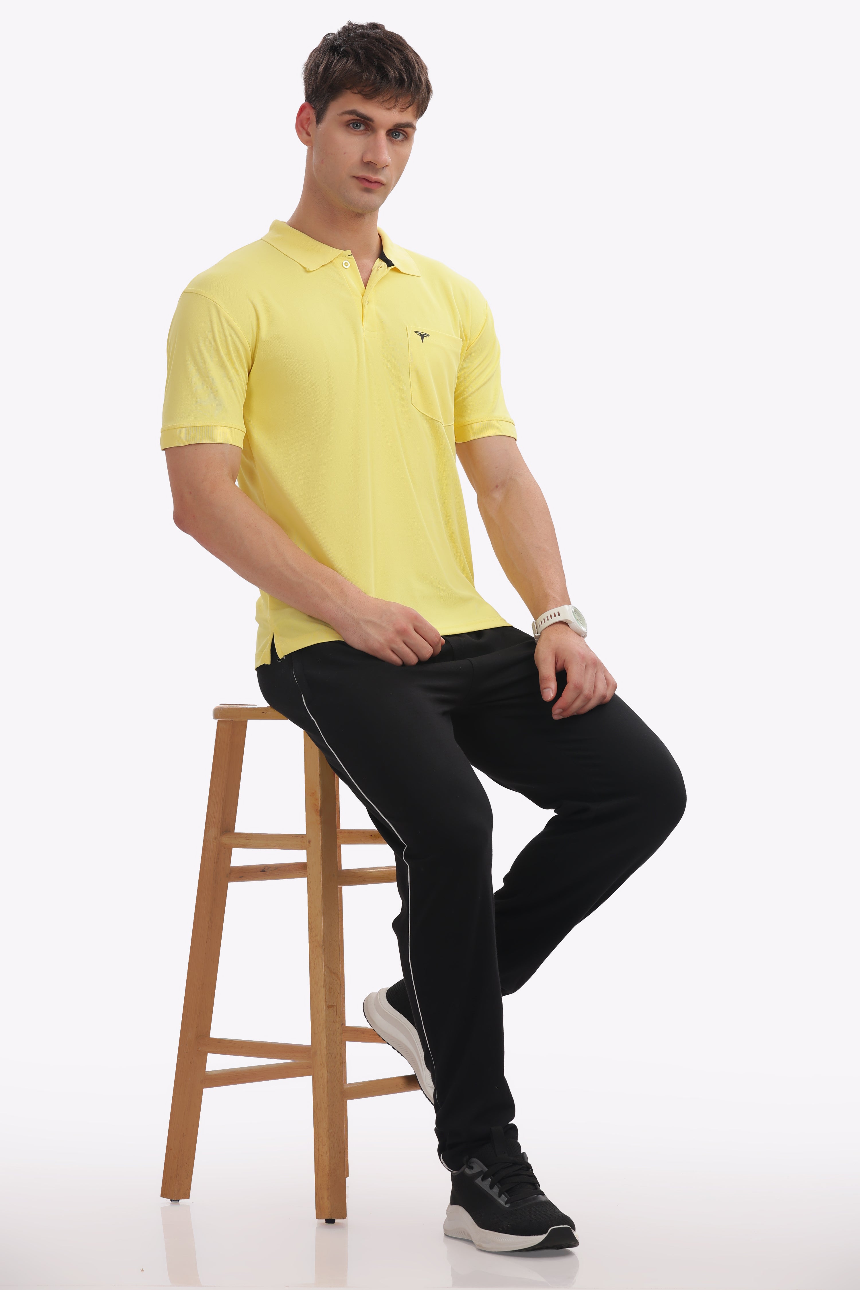 MARS “Sunburst” Bright Yellow Collar T-Shirt | Cheerful & Fresh Everyday Look