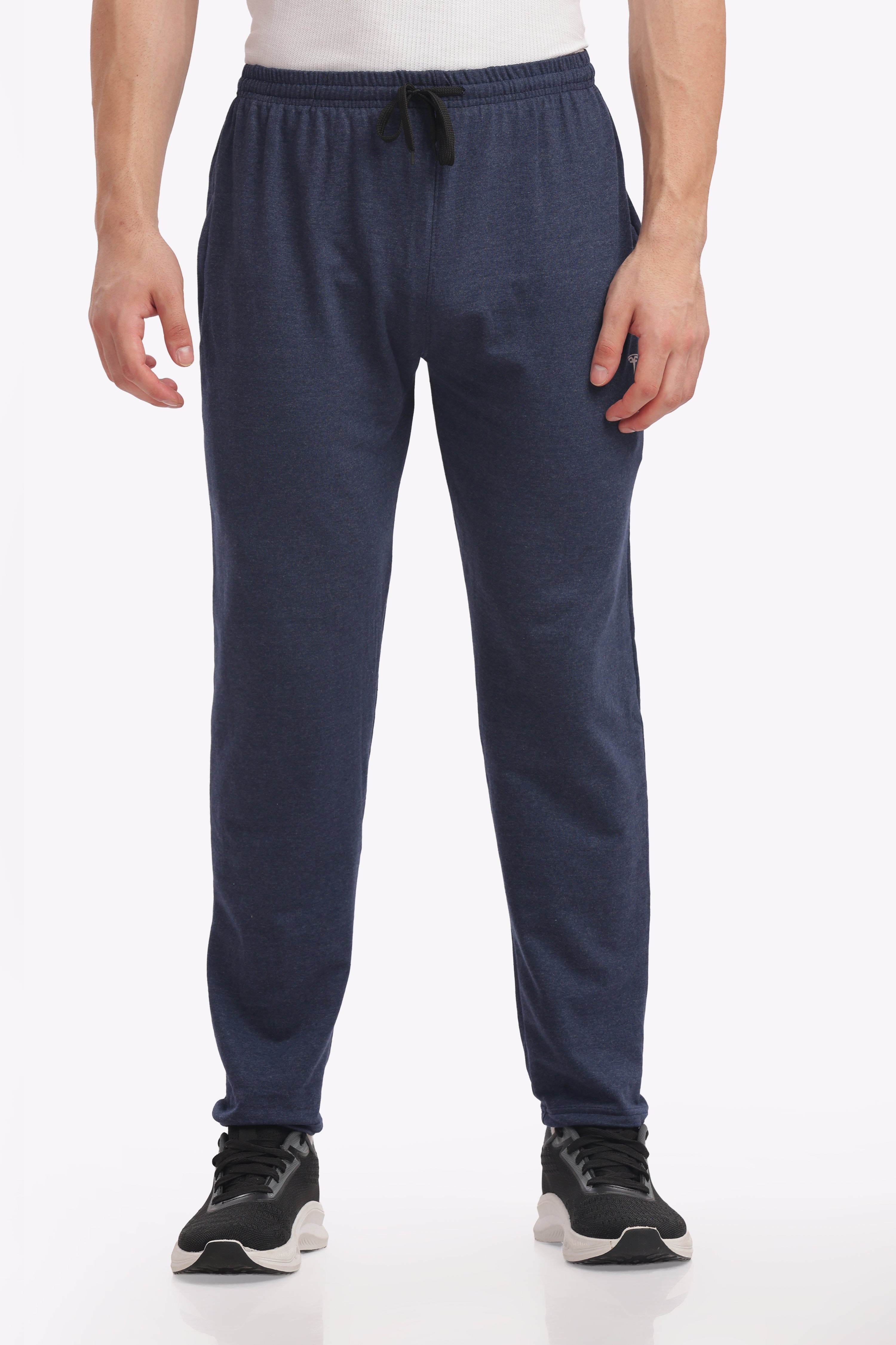 Men’s Plus-Size Cotton Track Pant – Navy Melange | Soft, Breathable & Stylish Joggers