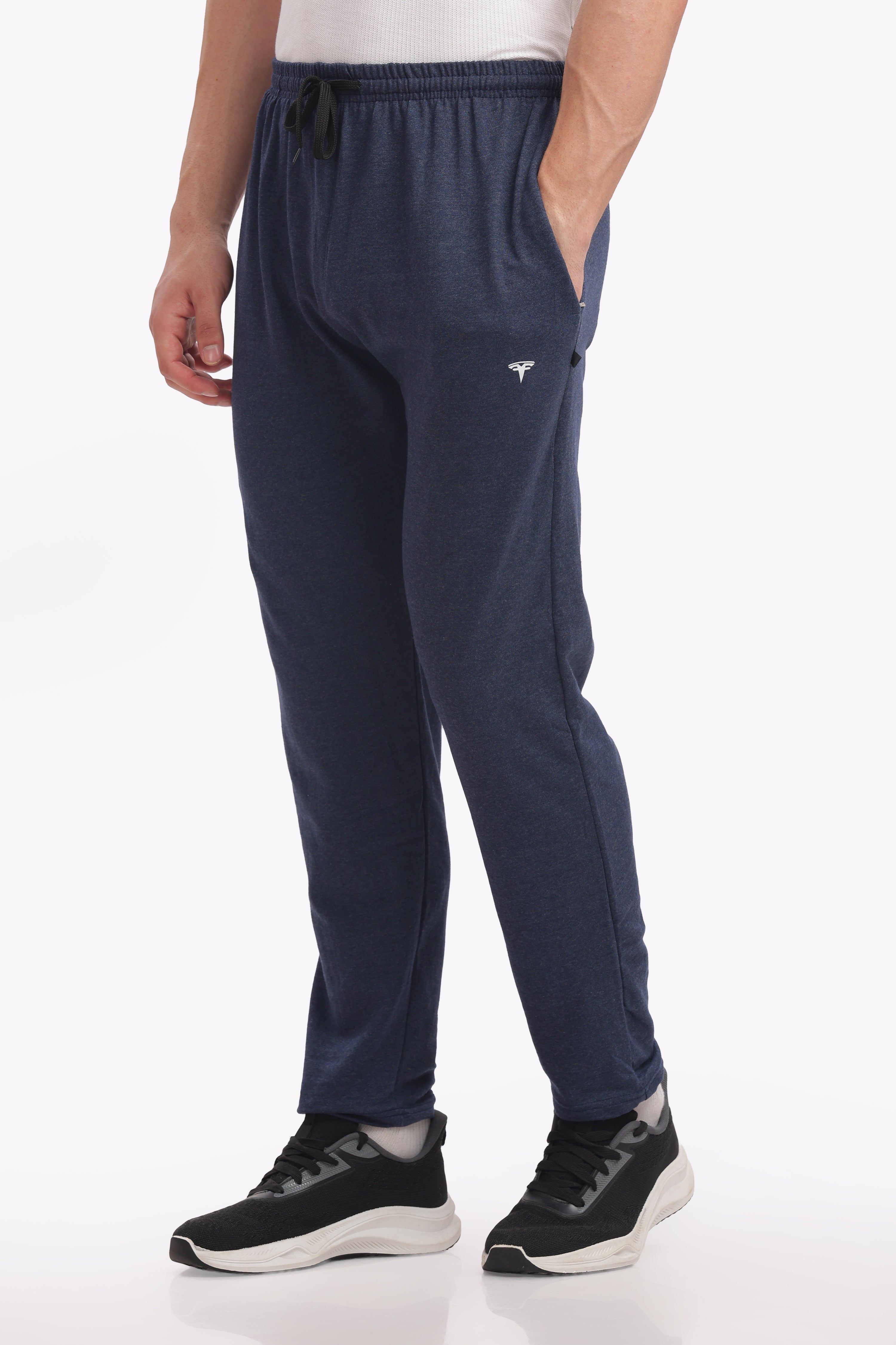 Men’s Plus-Size Cotton Track Pant – Navy Melange | Soft, Breathable & Stylish Joggers