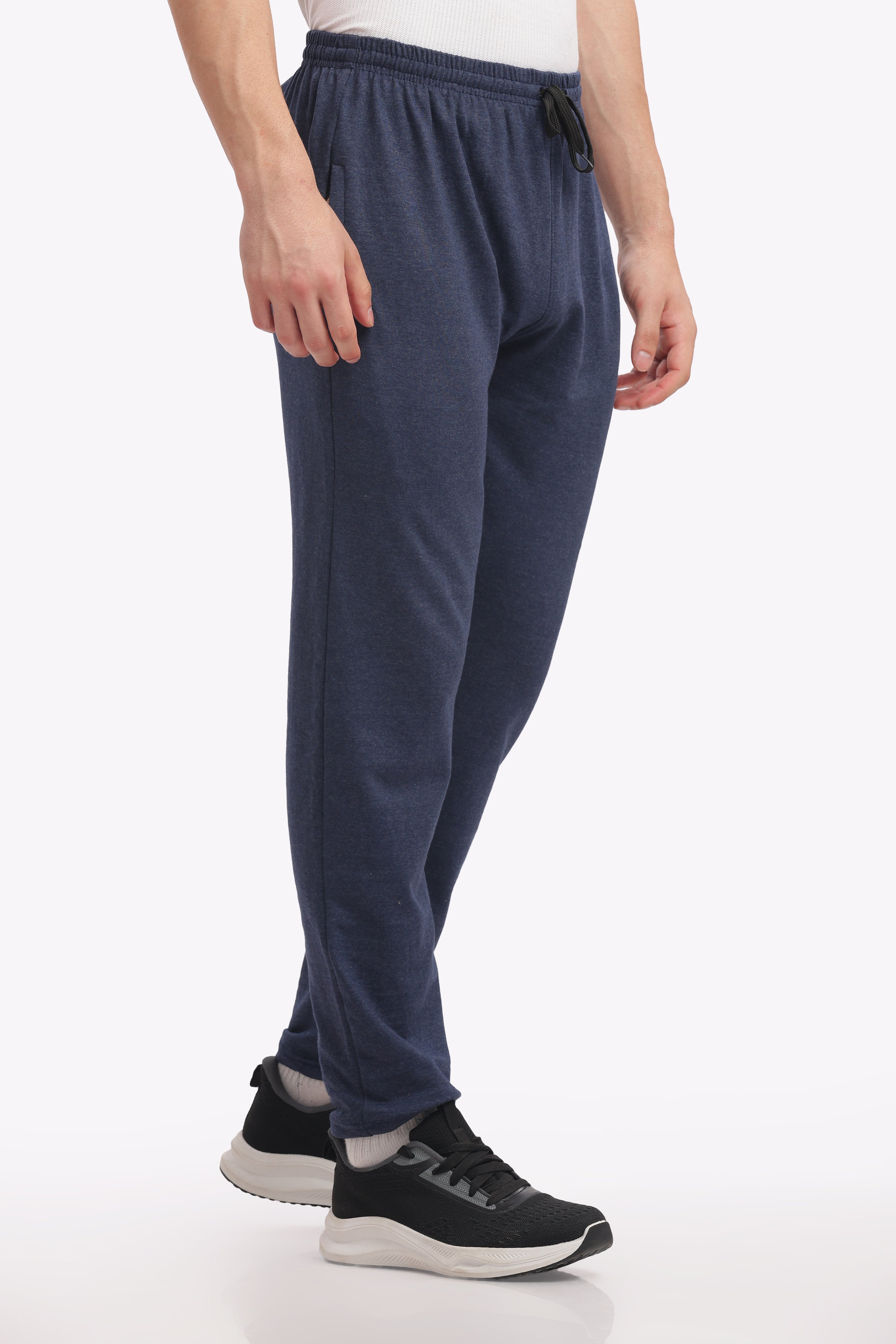 Men’s Plus-Size Cotton Track Pant – Navy Melange | Soft, Breathable & Stylish Joggers