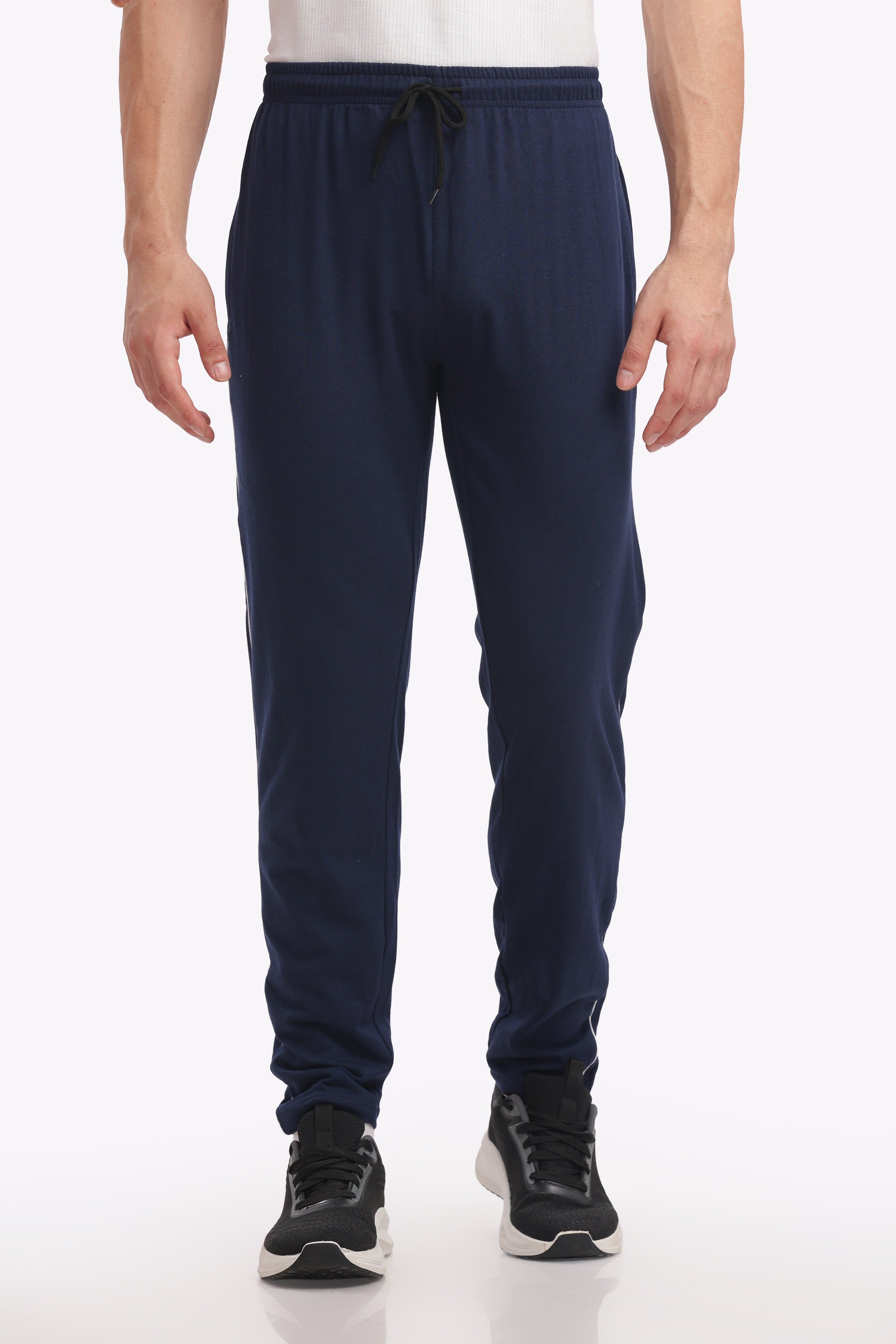 Men’s Plus-Size Cotton Track Pant – Navy | Soft, Stretchable & Comfortable