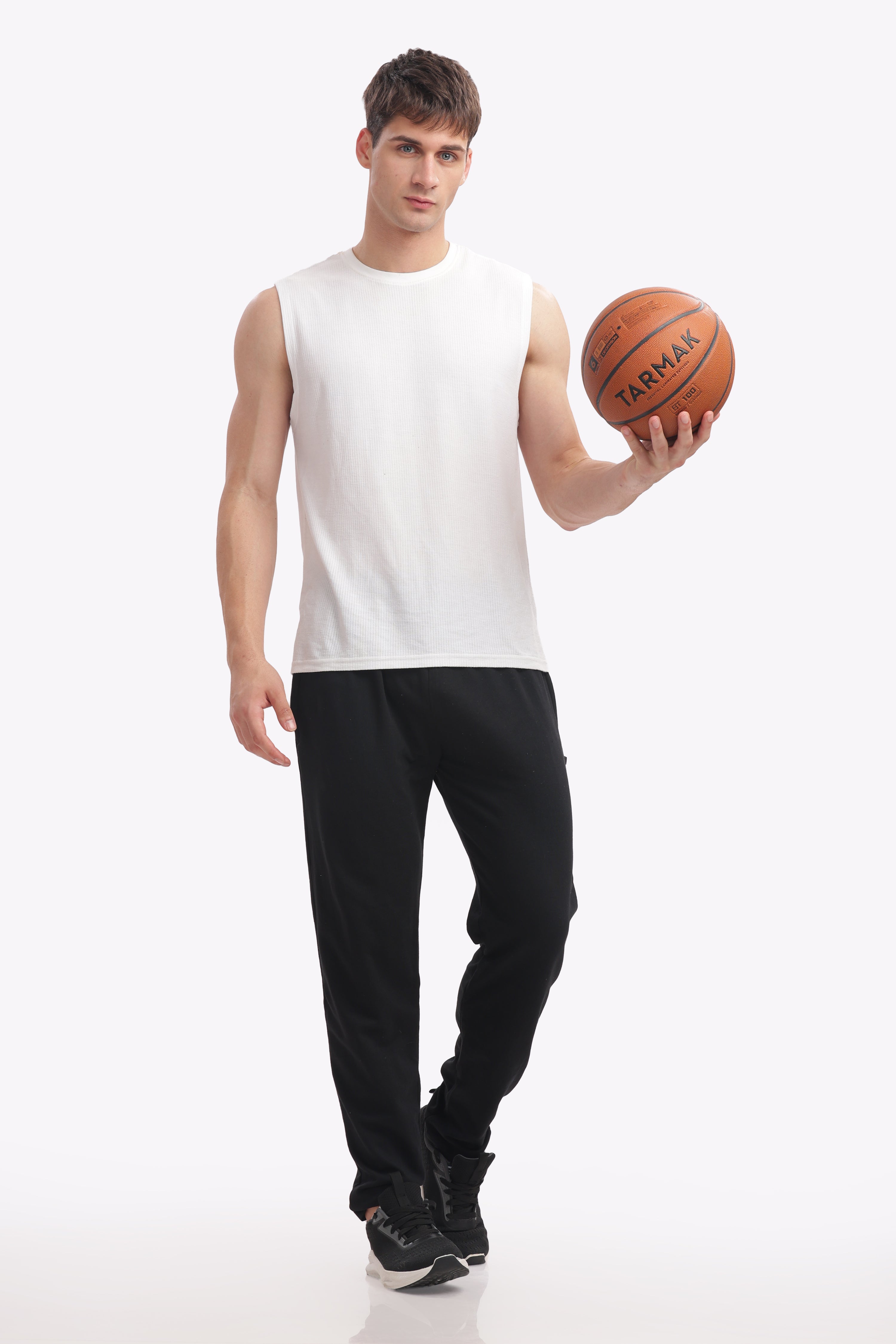 Men’s Plus-Size Cotton Track Pant – Black Melange | Trendy & Durable Joggers for Sports & Everyday Use