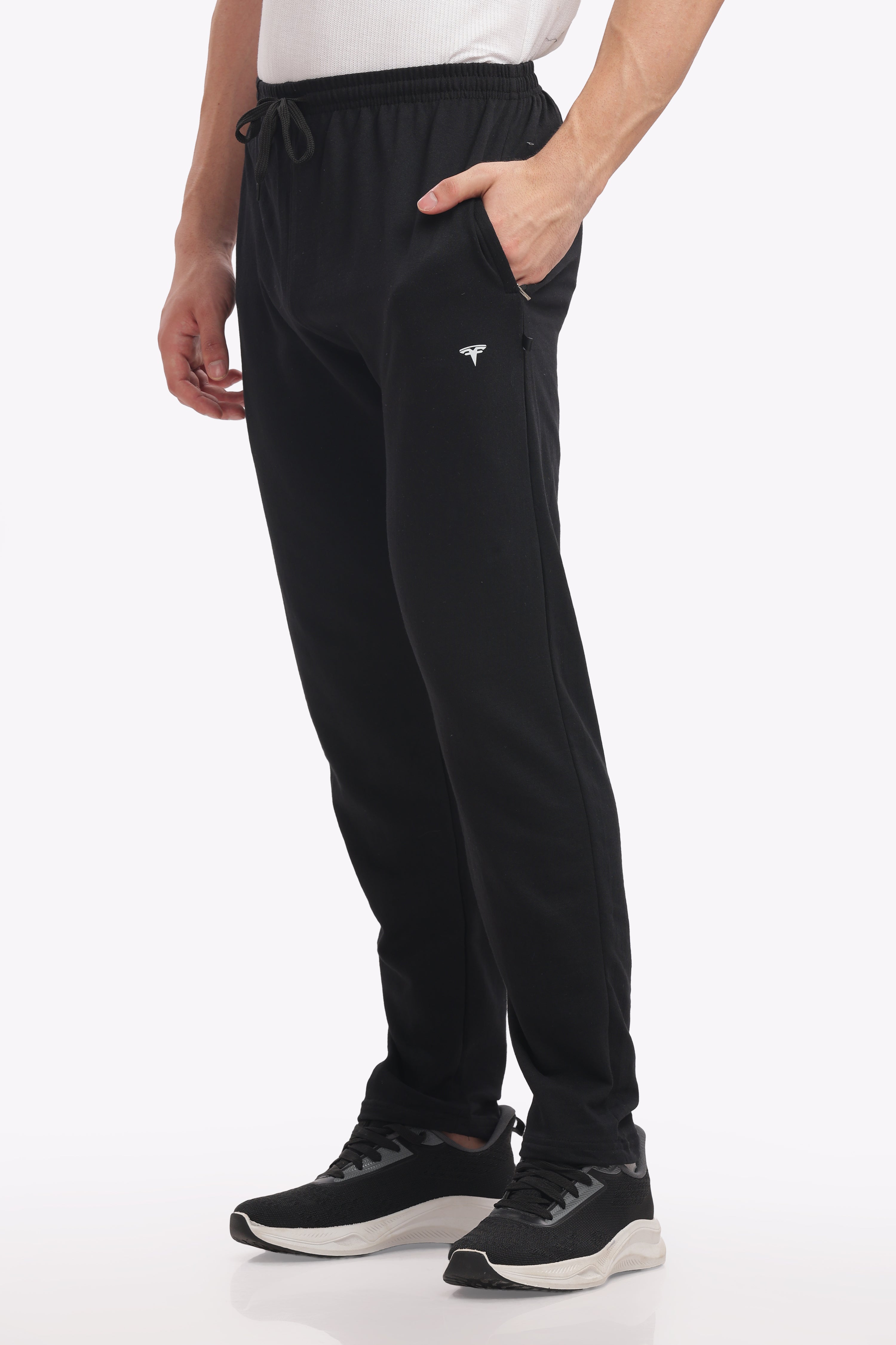Men’s Plus-Size Cotton Track Pant – Black | Everyday Comfort Joggers for Gym & Casual Wear
