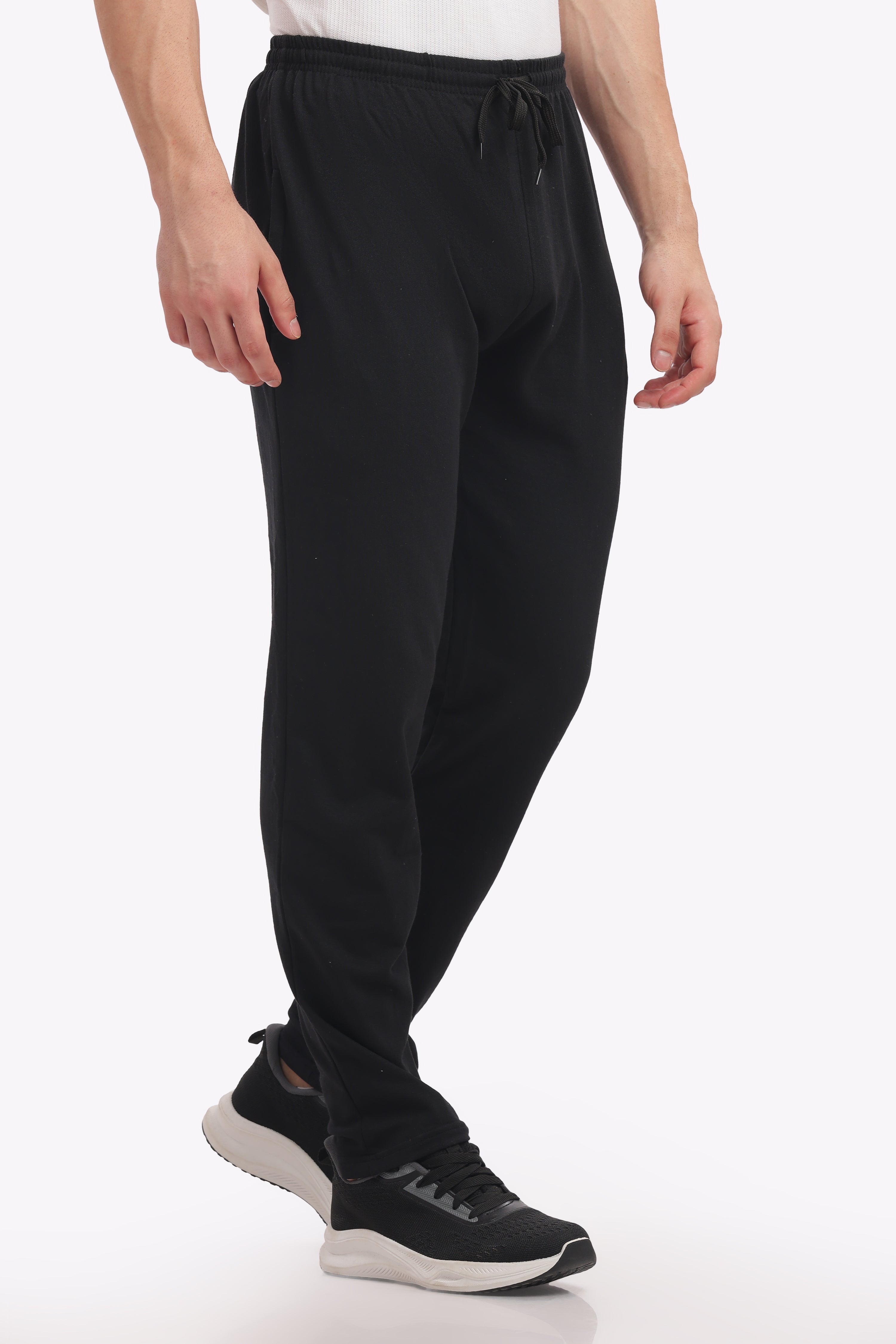 Men’s Plus-Size Cotton Track Pant – Black | Everyday Comfort Joggers for Gym & Casual Wear