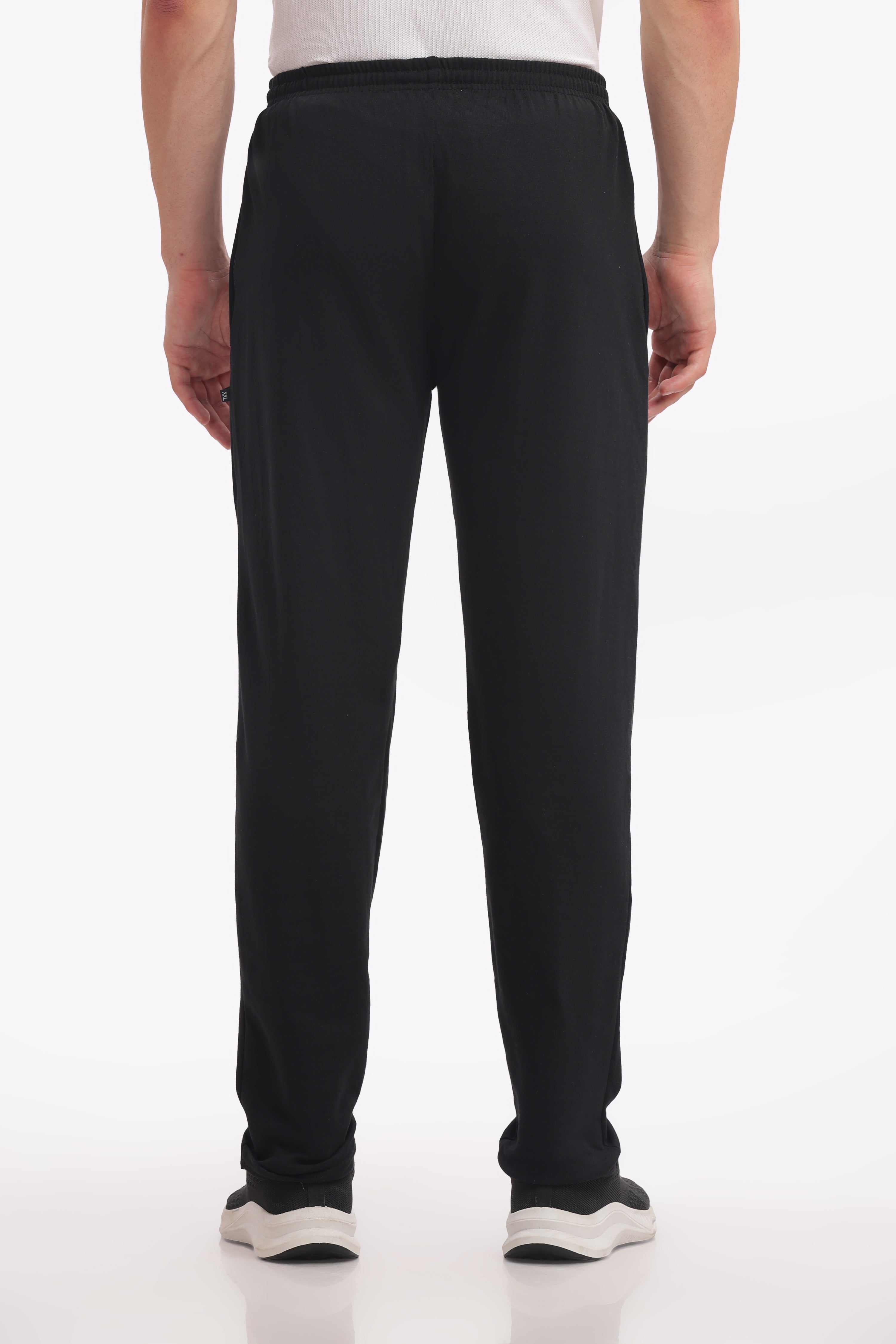 Men’s Cotton Track Pants – Black Melange | 200 GSM Breathable Cotton | Casual