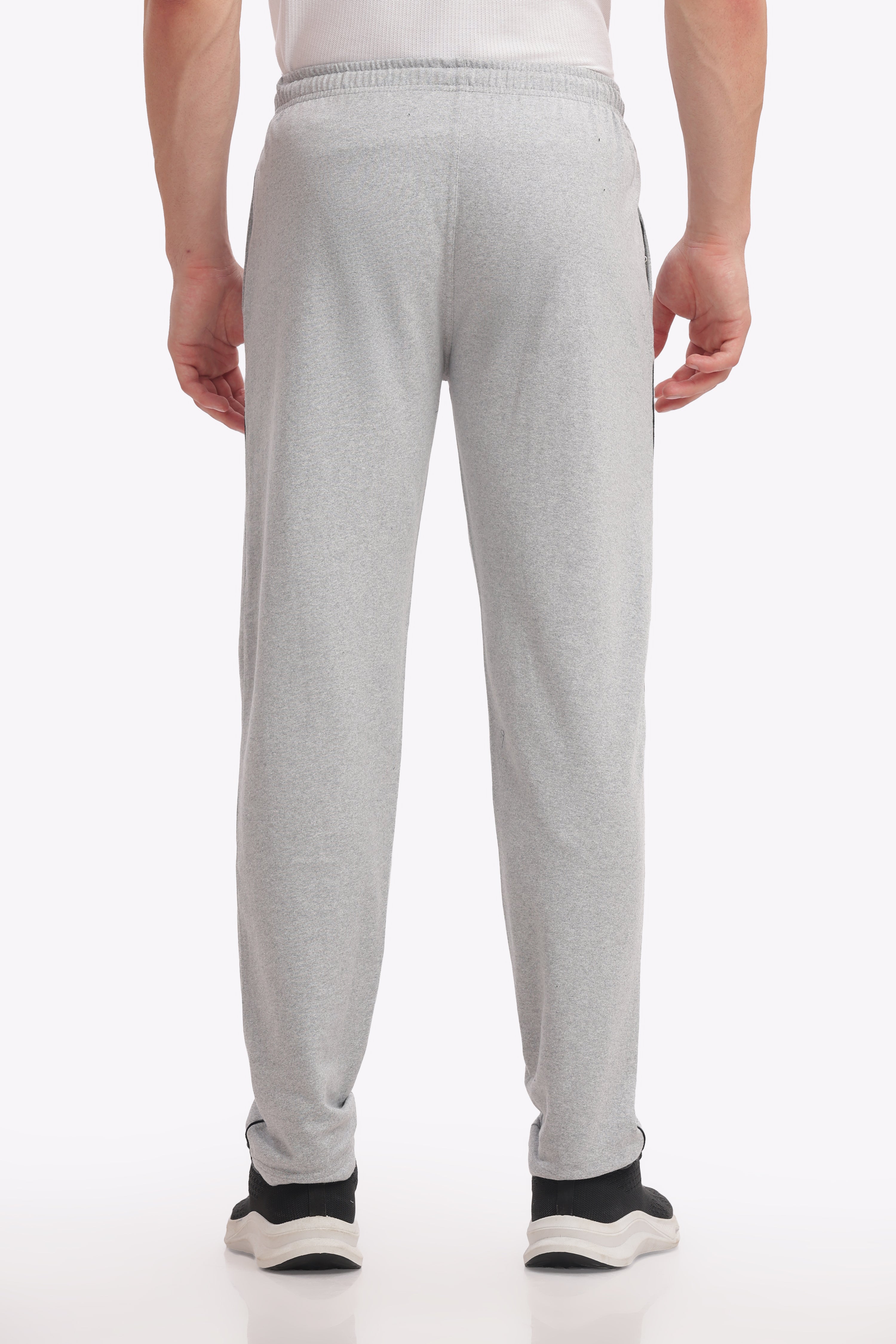 Men’s Cotton Track Pant – White Melange | Stylish Joggers for Gym, Travel & Everyday Use