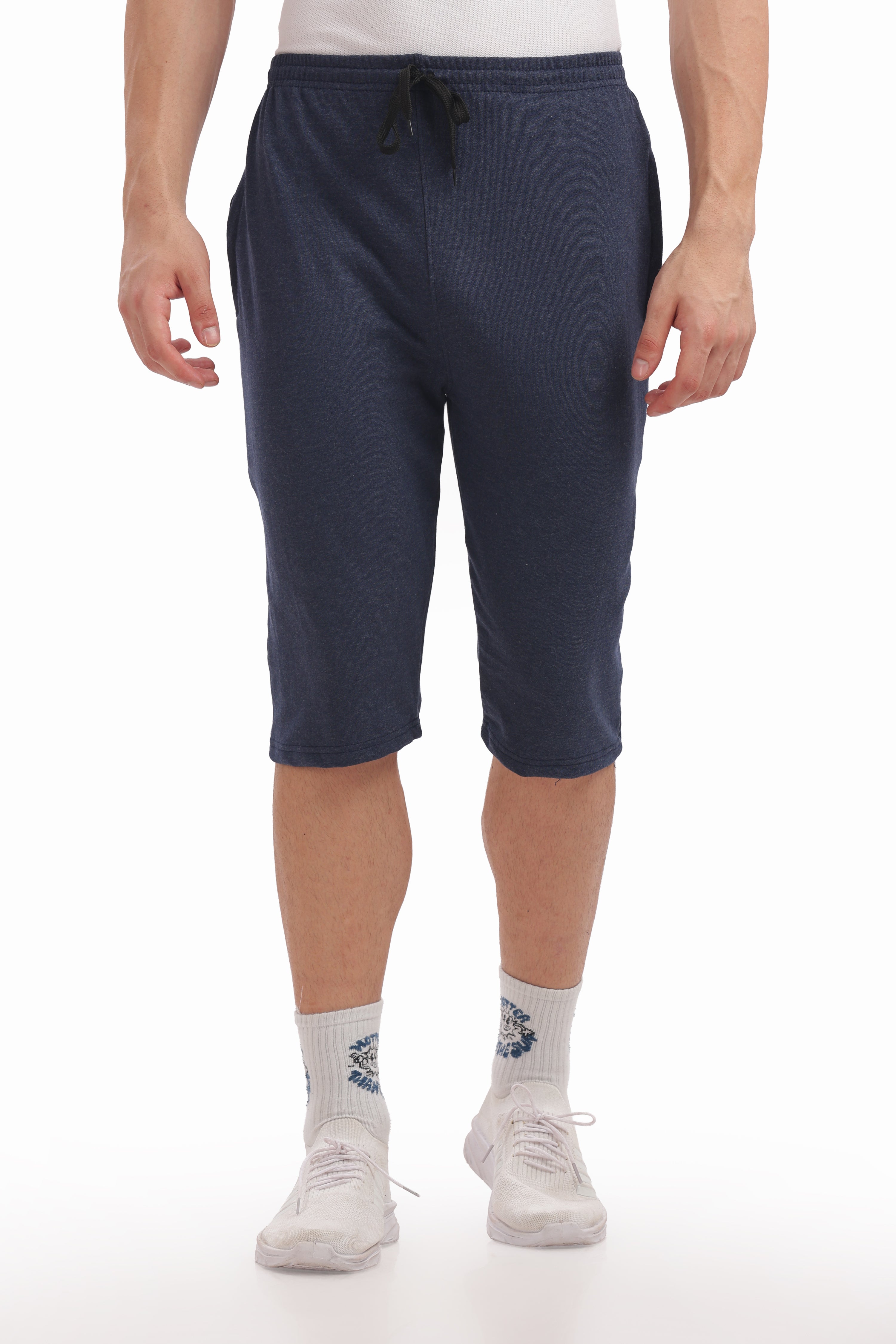 Men’s Cotton 3/4th Shorts – Navy Melange | Everyday Active Shorts