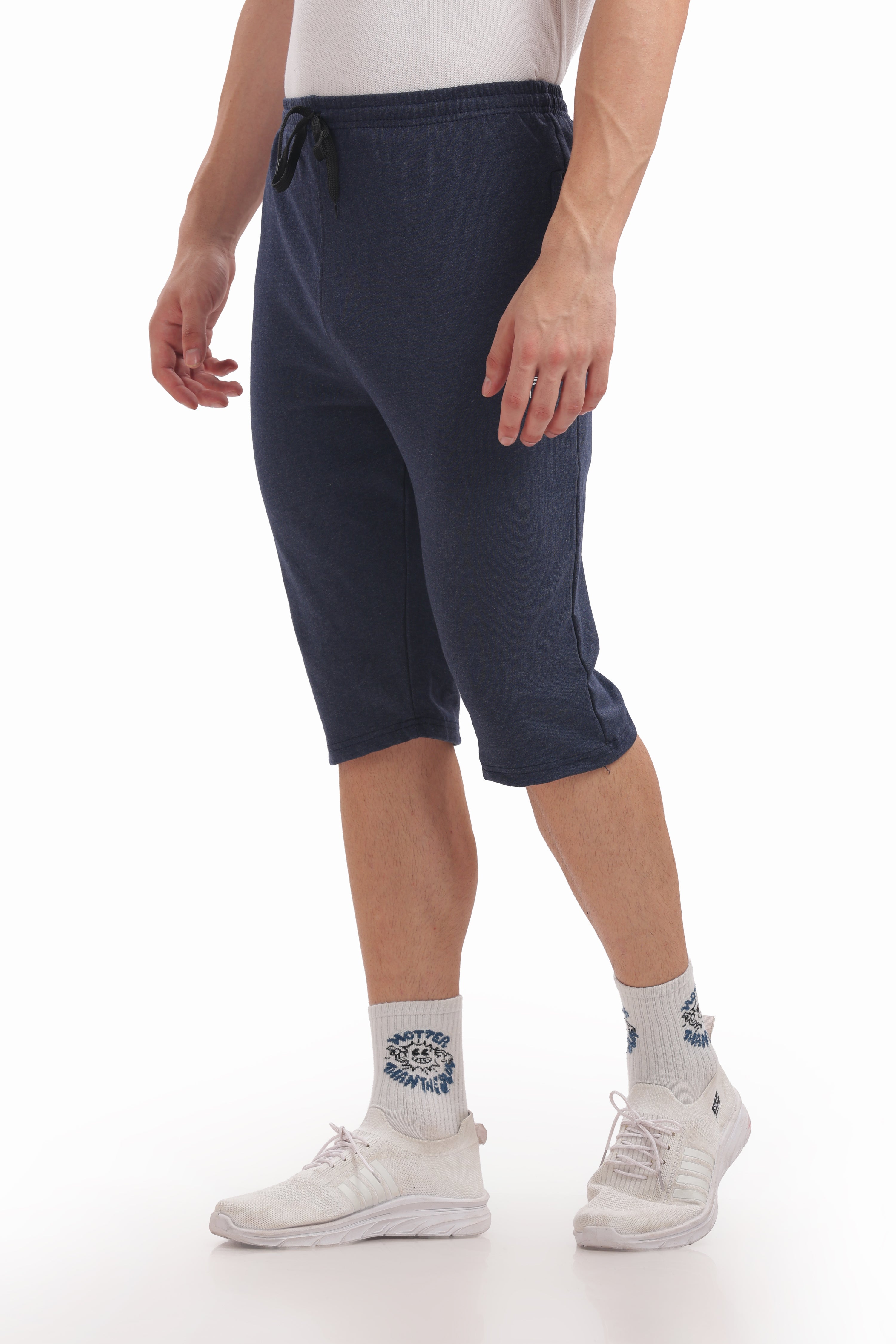 Men’s Cotton 3/4th Shorts – Navy Melange | Everyday Active Shorts