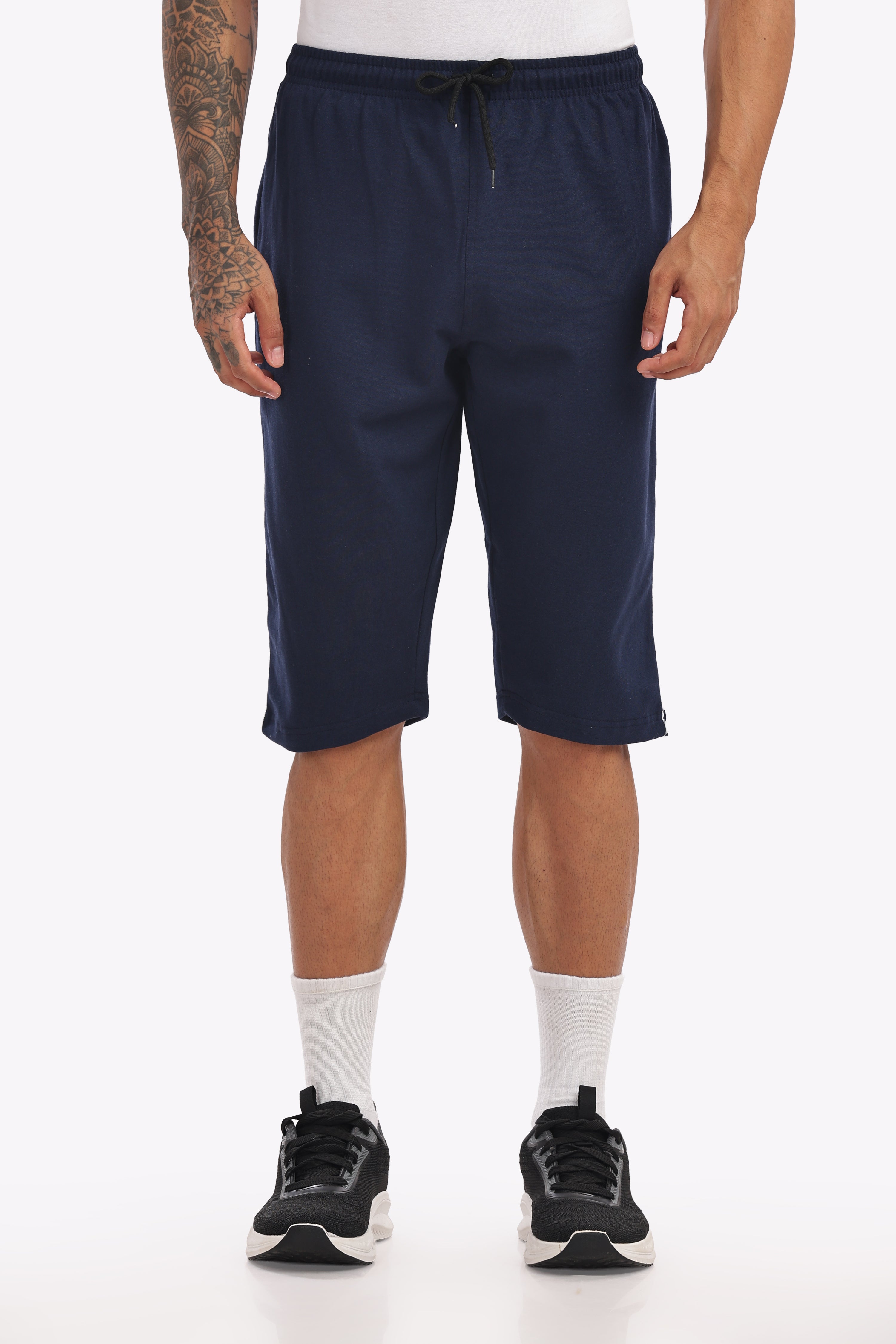Cotton 3/4 Shorts - Black
