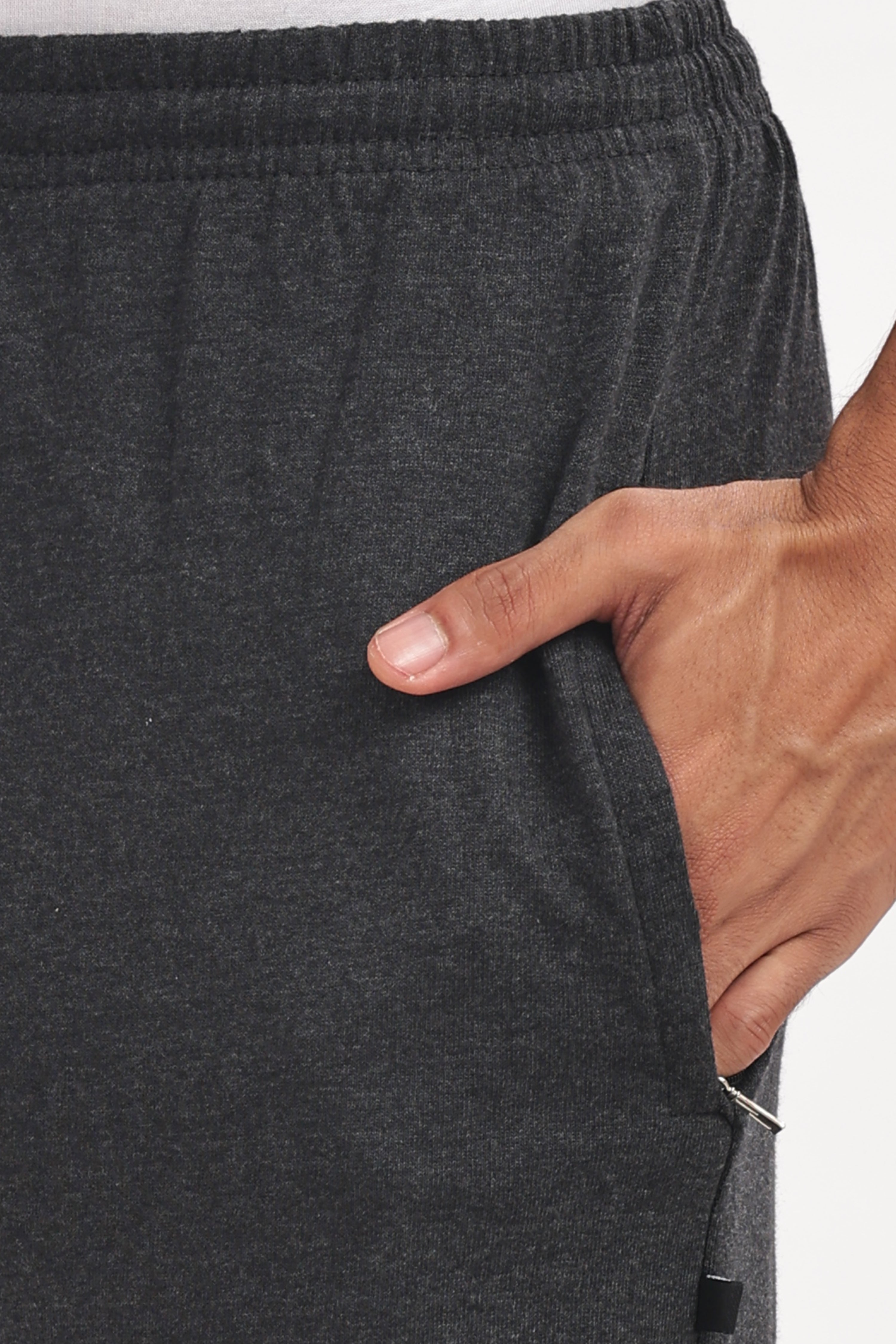 Men’s Premium Black Melange Cotton Shorts – Textured Finish, Cool & Comfortable Fit