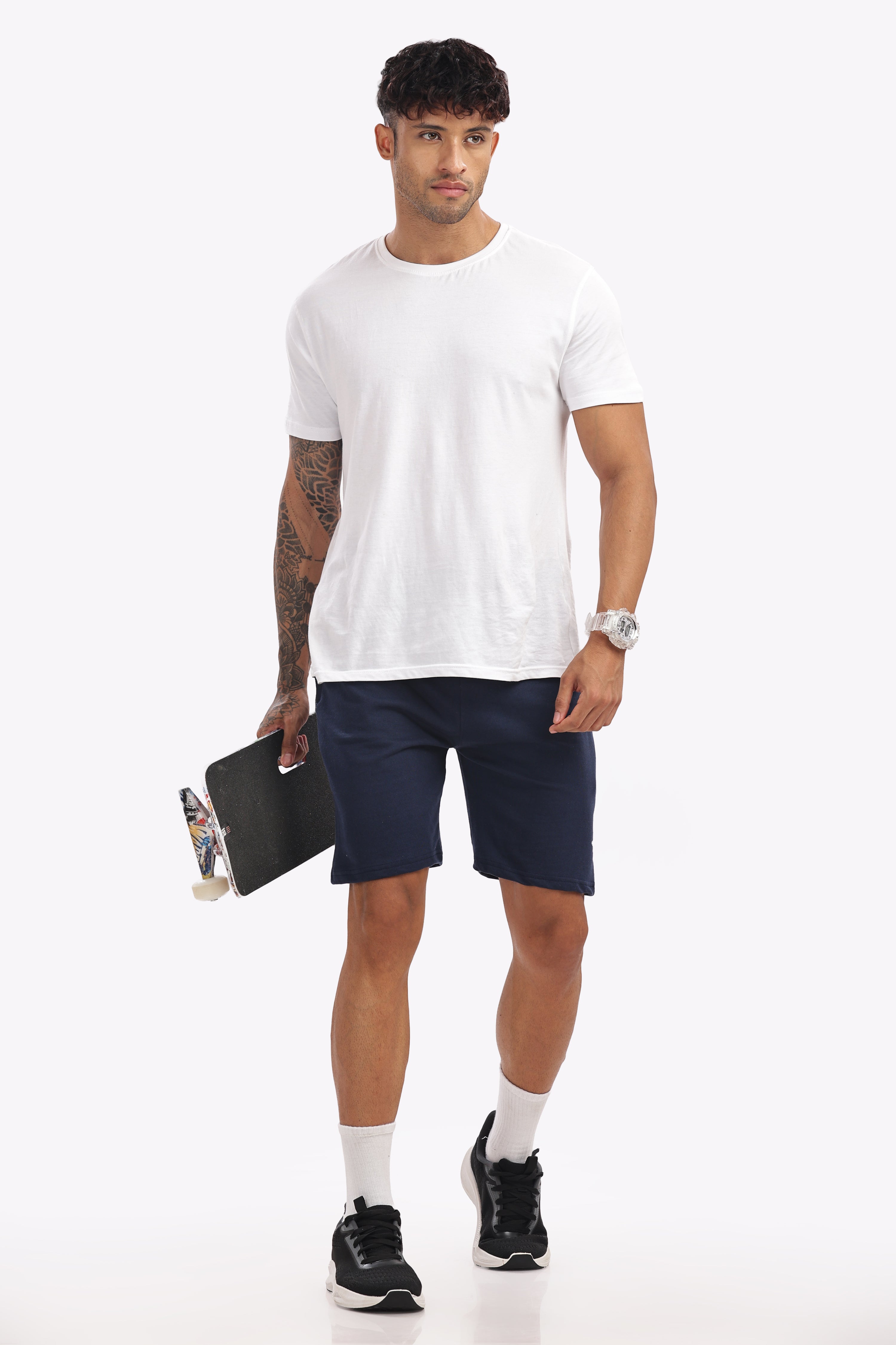Men’s Premium Navy Cotton Shorts – Classic Fit, Breathable Fabric, Everyday Comfort