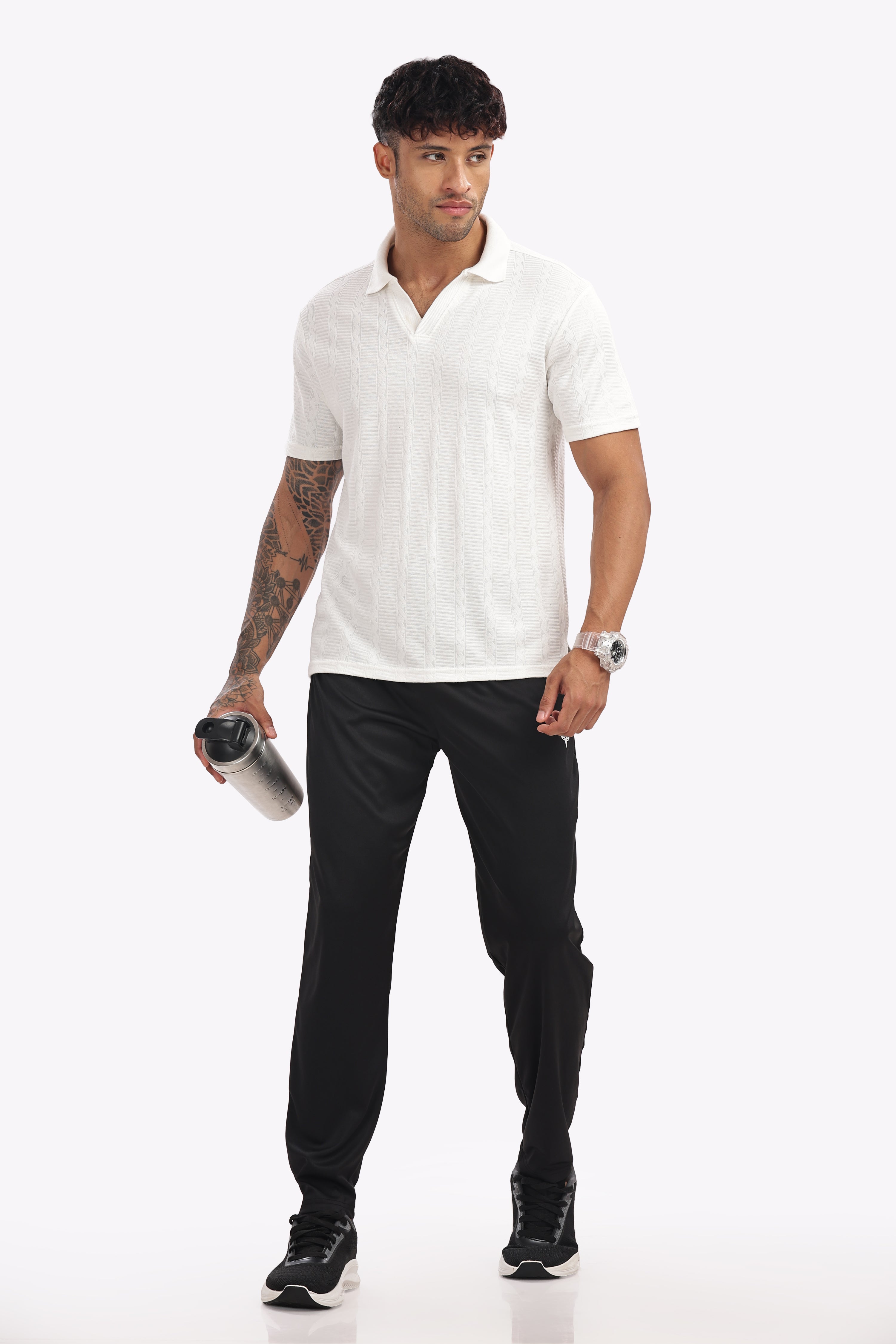 Men’s Cotton Track Pants – Black | Comfortable 200 GSM Fabric | Regular Fit Joggers