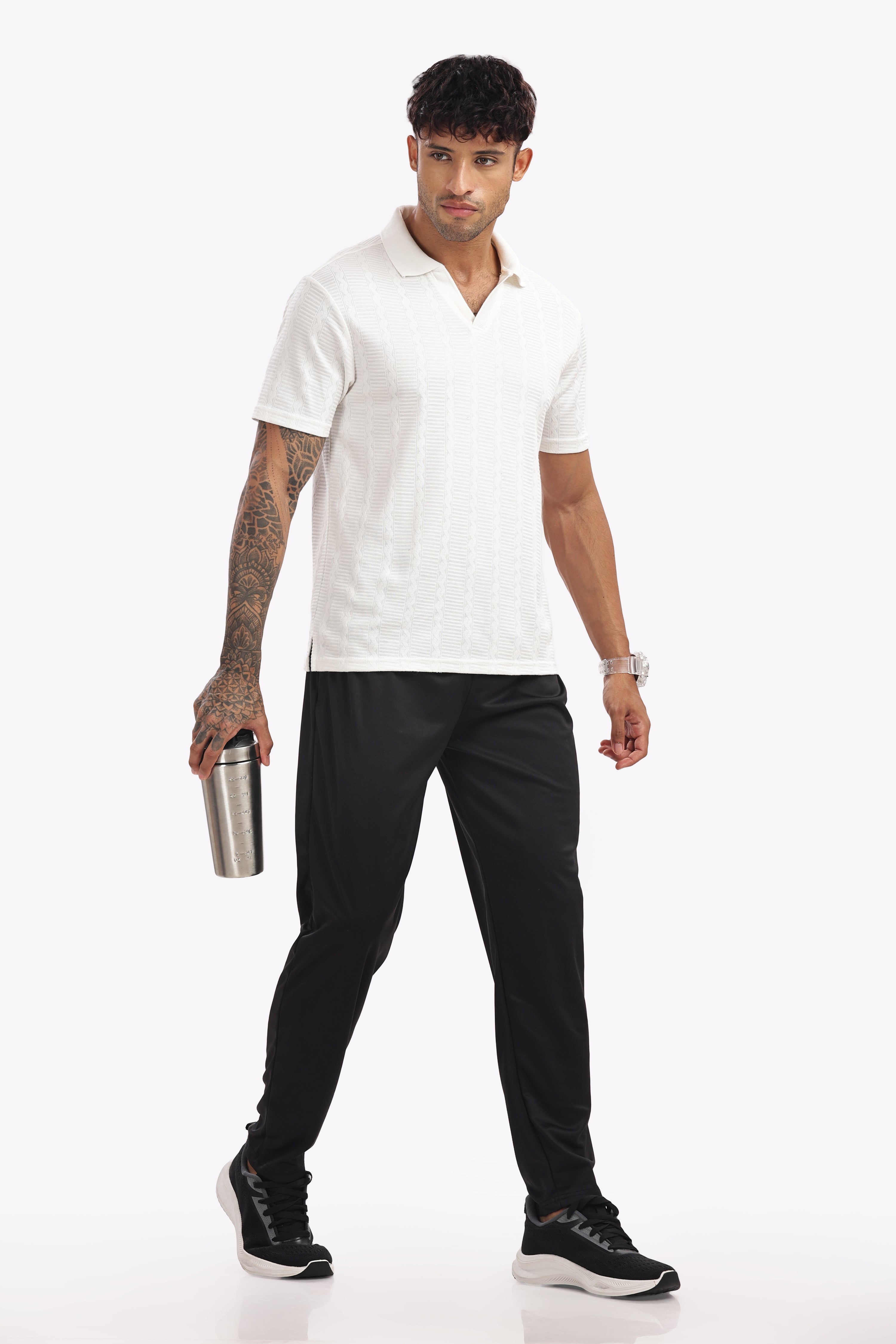 Men’s Cotton Track Pant – Black | Everyday Comfort Fit Joggers for Gym & Casual Wear