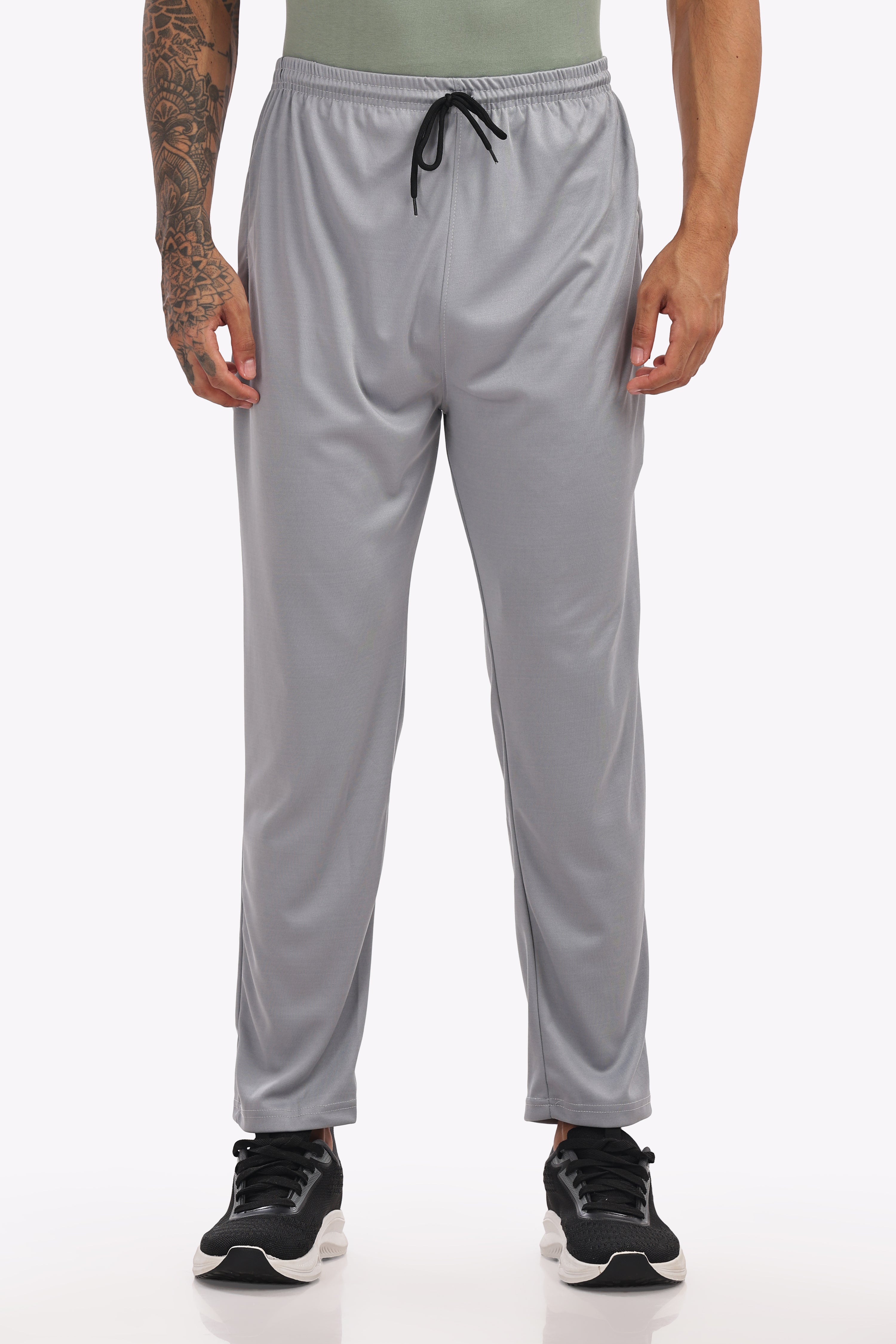 Men’s White Melange Lycra Track Pant – Fresh, Modern & Ultra-Comfortable