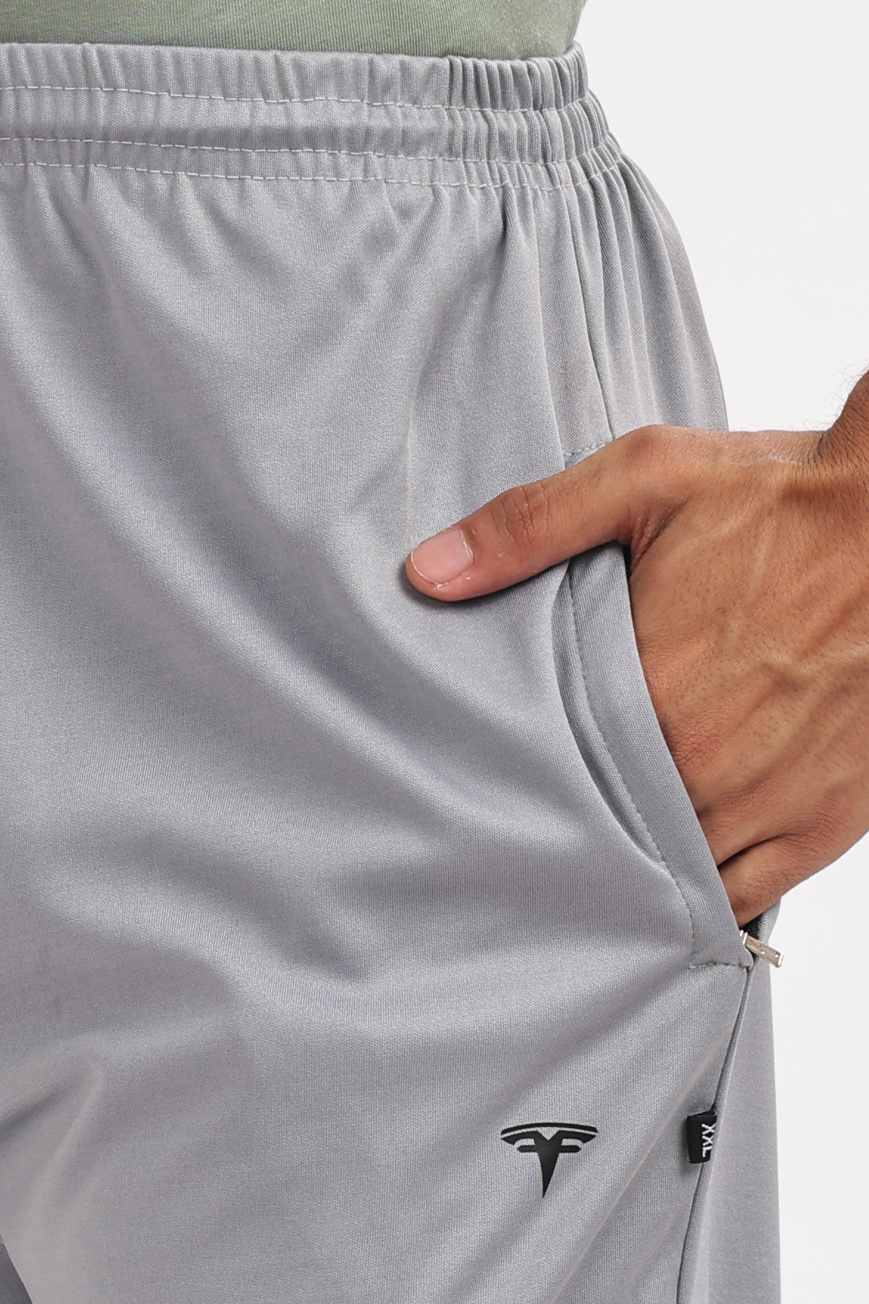 Men’s Cotton Track Pants – White Melange | Premium 200 GSM Cotton