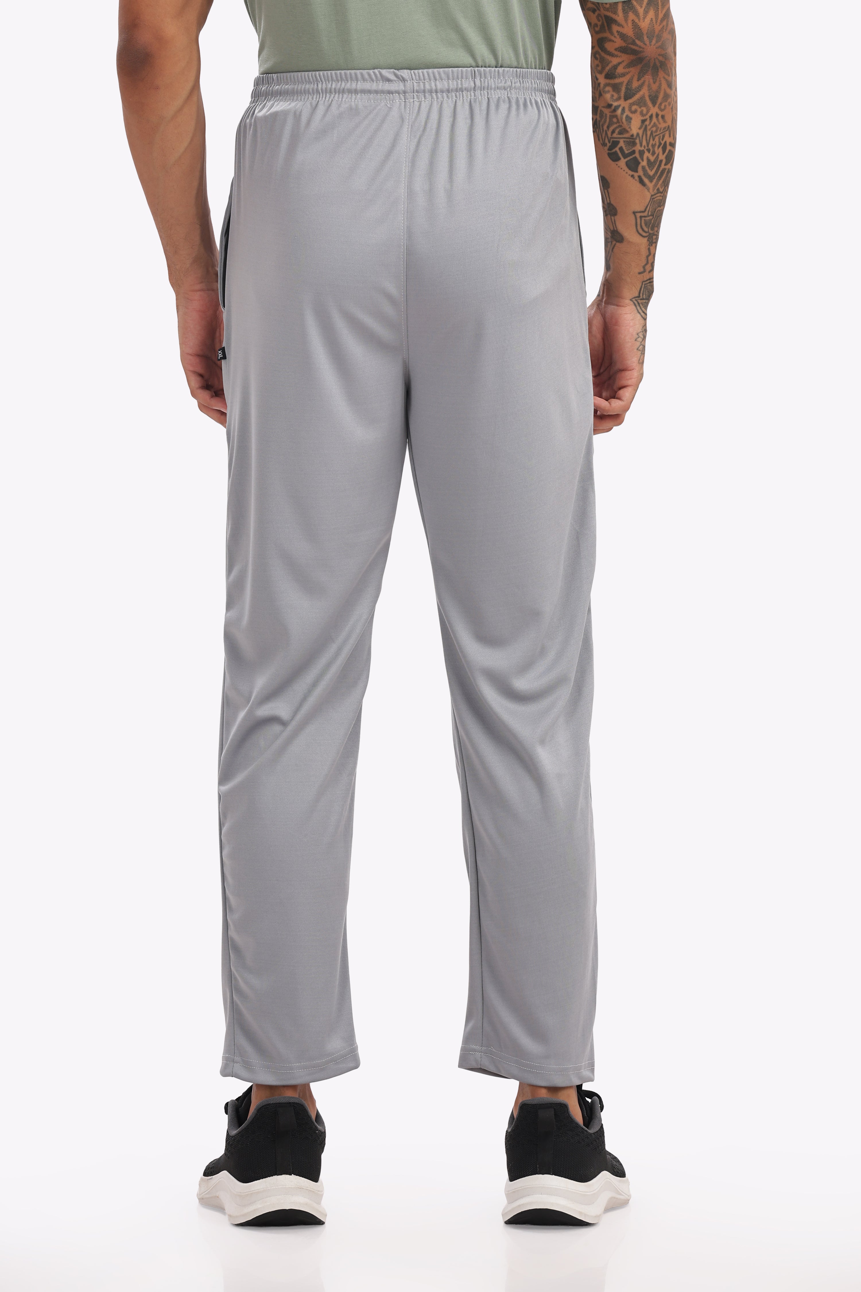 Men’s Cotton Track Pants – White Melange | Premium 200 GSM Cotton