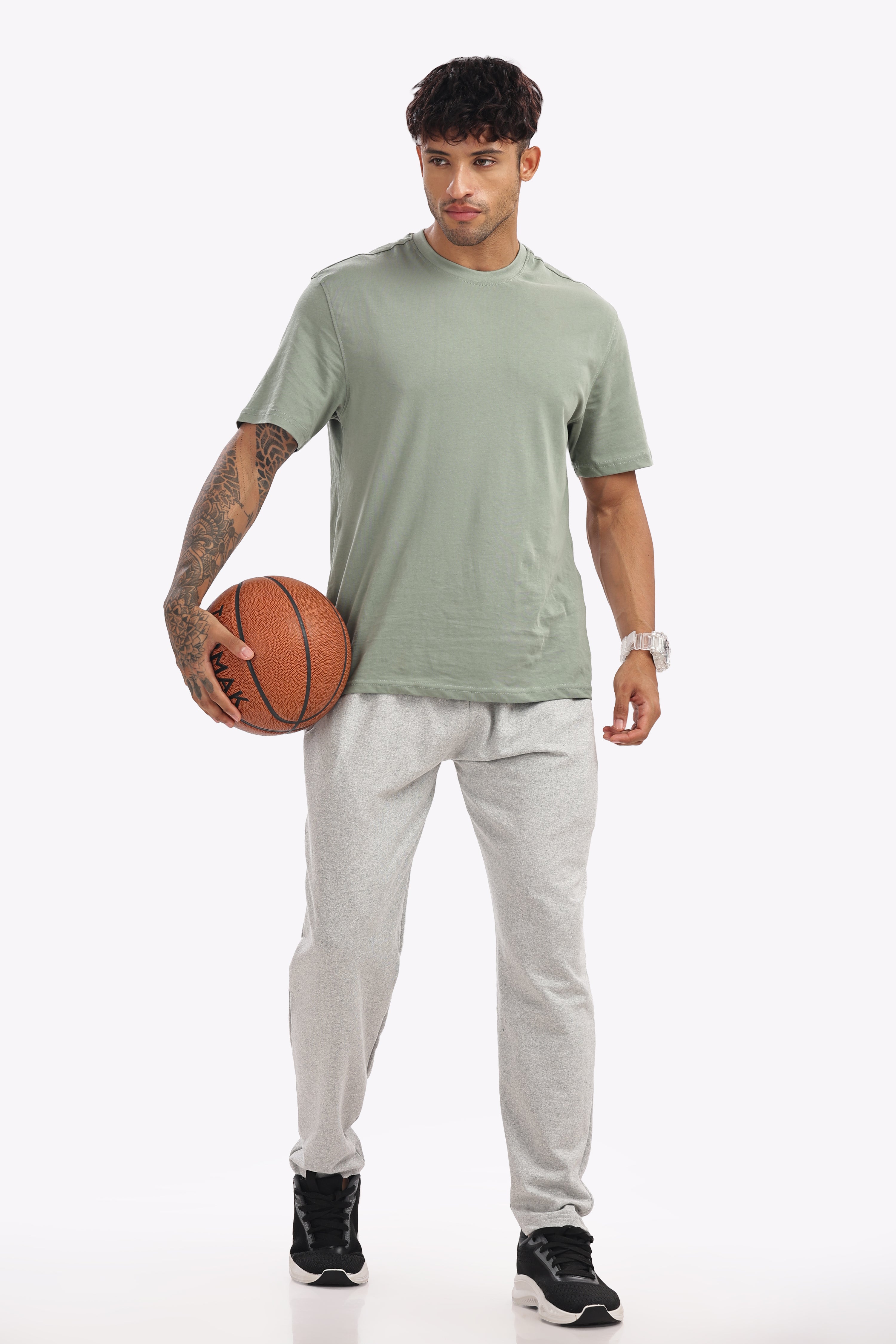 Men’s Cotton Track Pant – White Melange | Stylish Joggers for Gym, Travel & Everyday Use