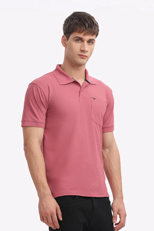 Collar T-Shirt - Onion Pink