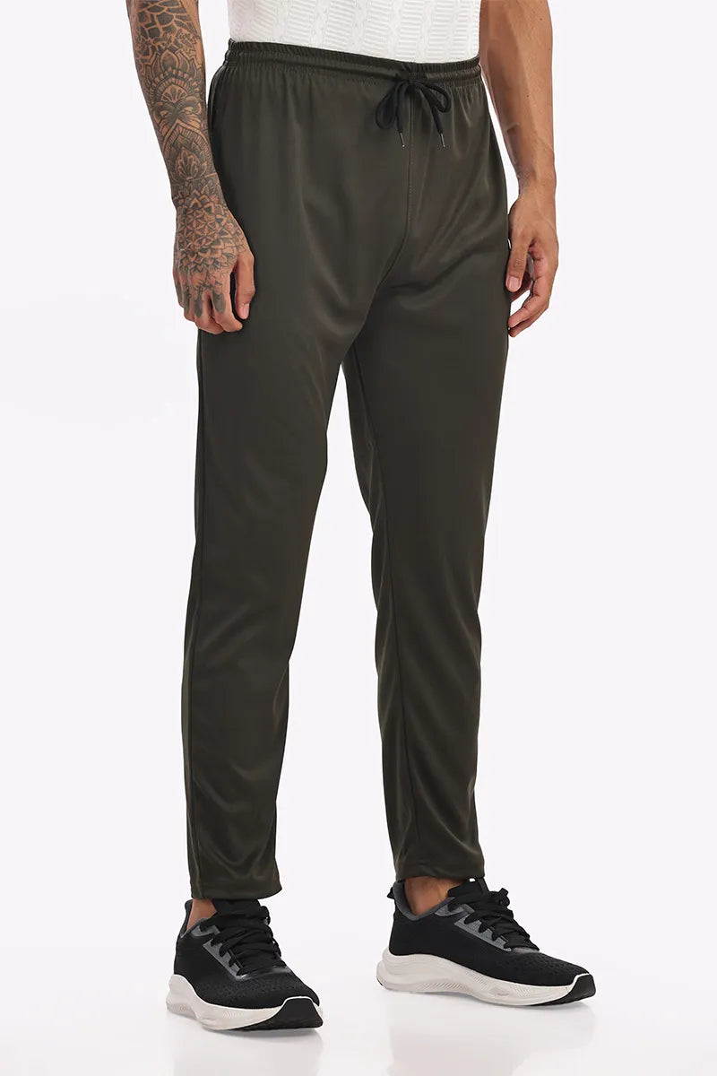 Lycra Track Pant - Olive Green