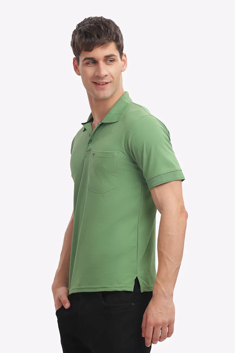 Collar T-Shirt - Pista Green