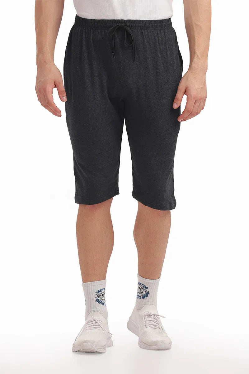 Black Mellange - 3/4th Shorts
