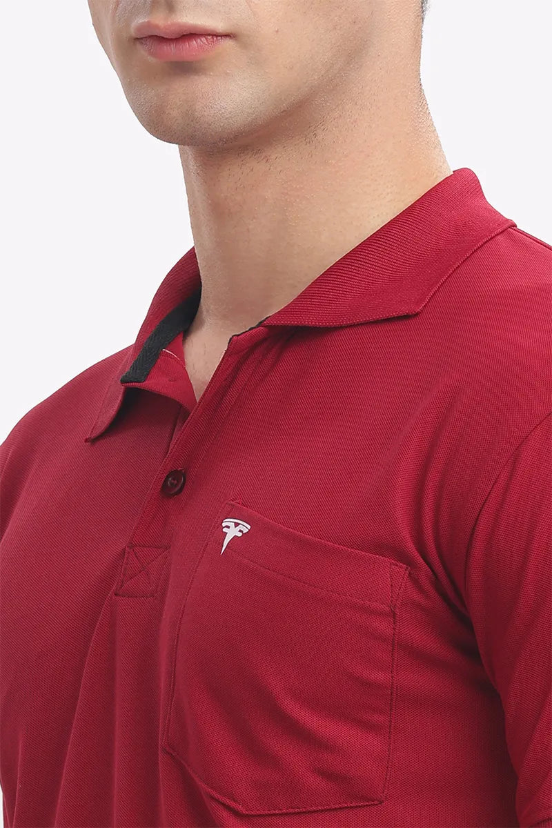 Collar T-Shirt - Maroon