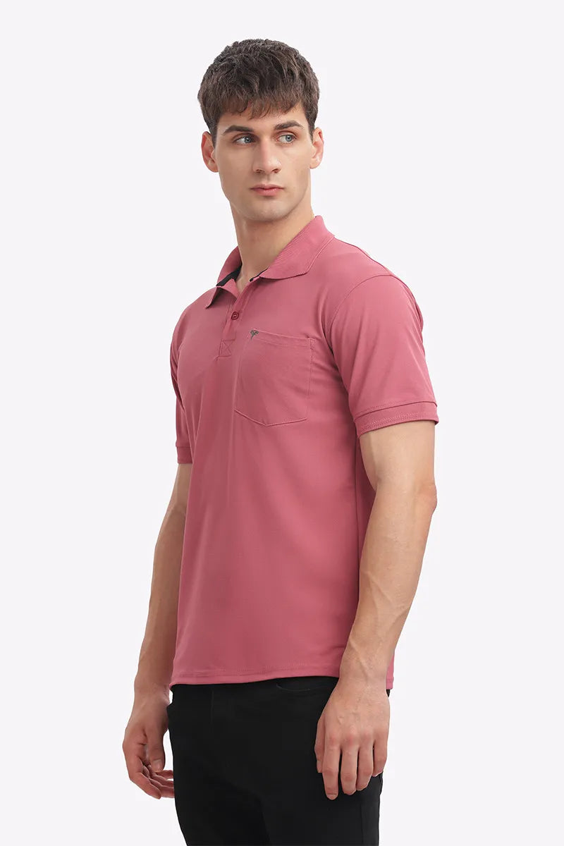 Collar T-Shirt - Onion Pink