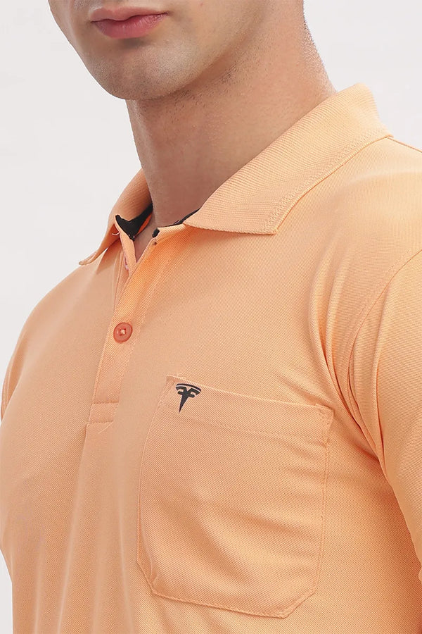 Collar T-Shirt - Light Orange