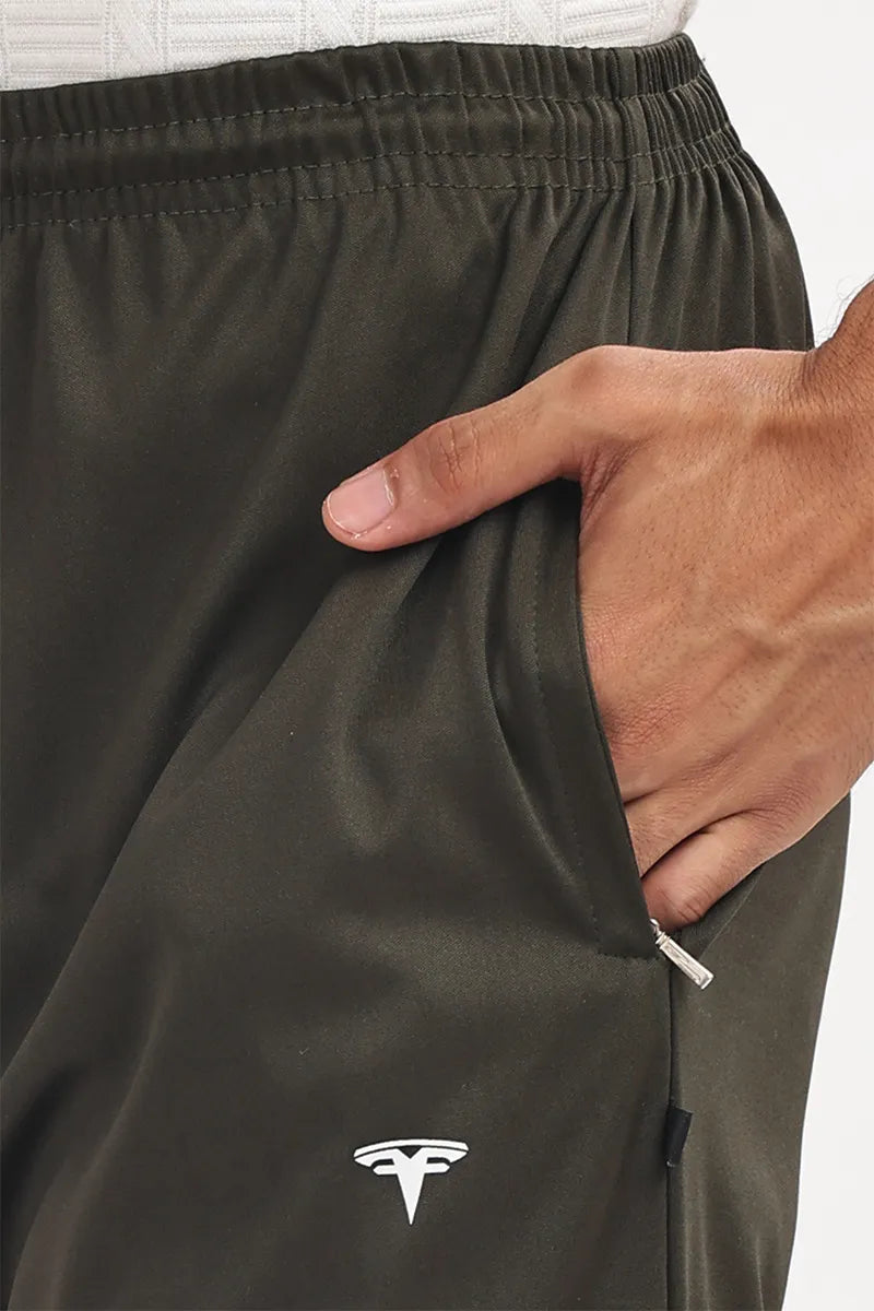 Lycra Track Pant - Olive Green