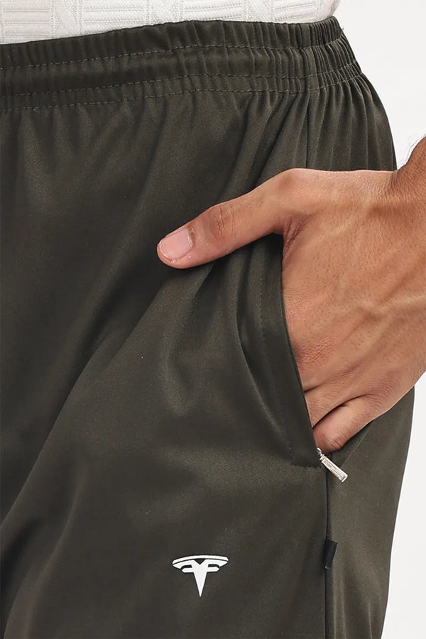 Lycra Track Pant - Olive Green
