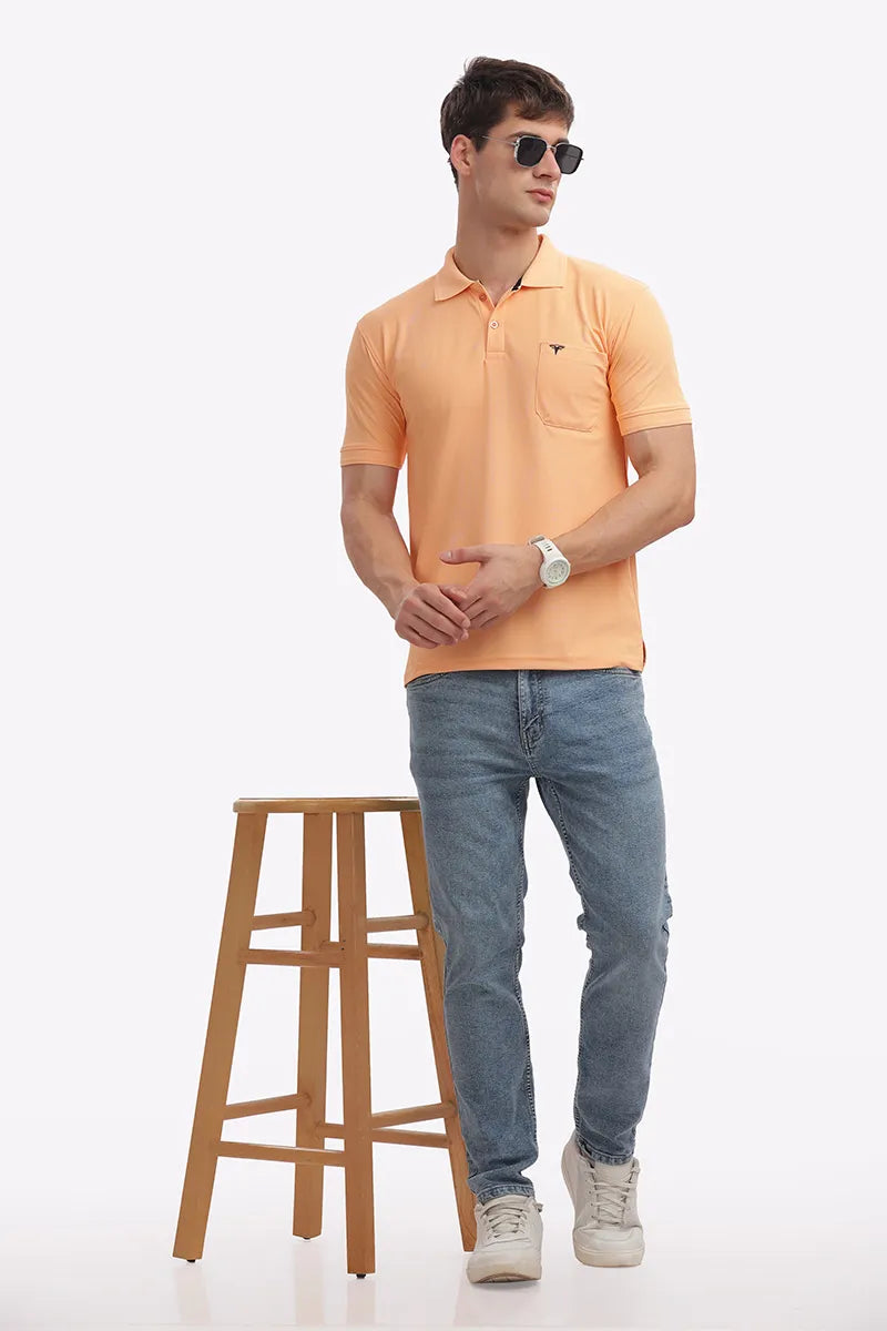 Collar T-Shirt - Light Orange