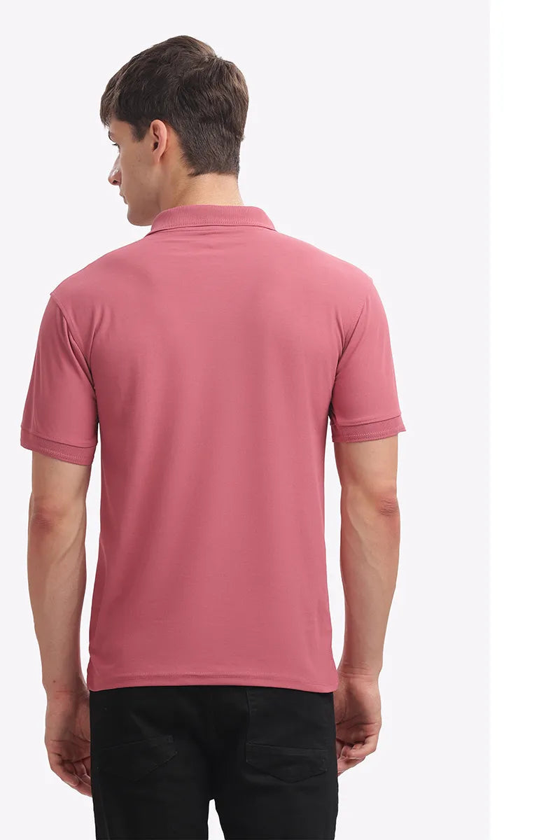 Collar T-Shirt - Onion Pink