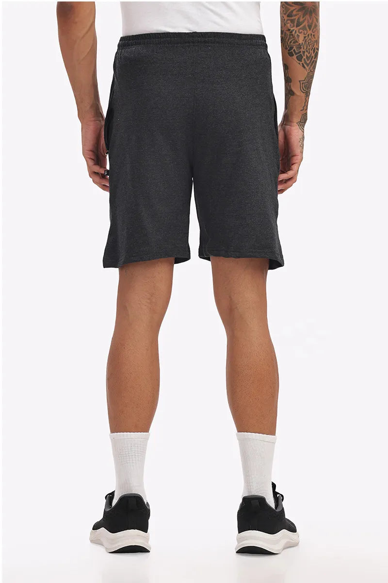 Cotton Shorts - Black Melllange
