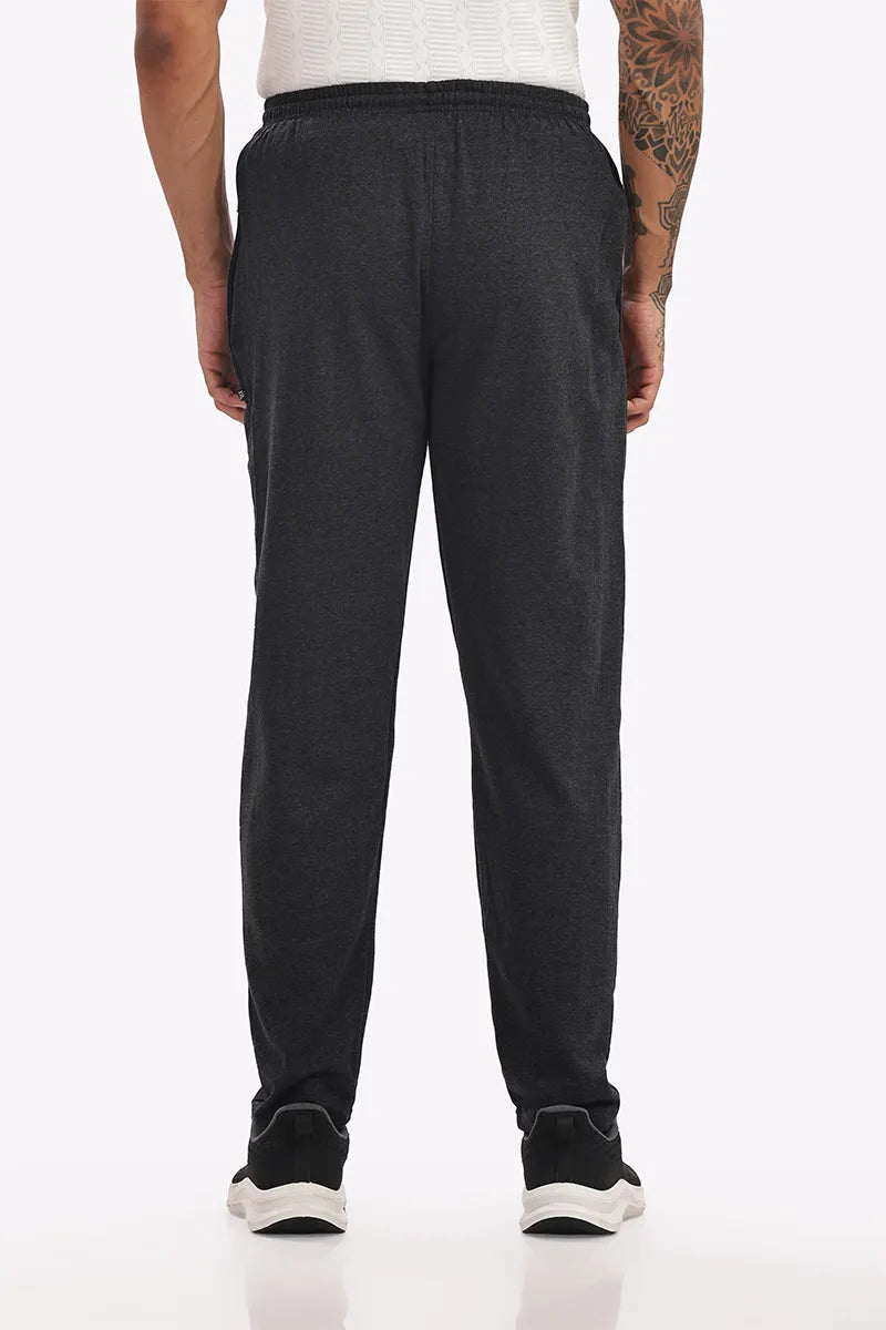 Cotton Track Pant - Black Mellange