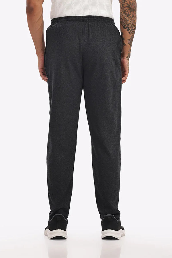 Cotton Track Pant - Black Mellange
