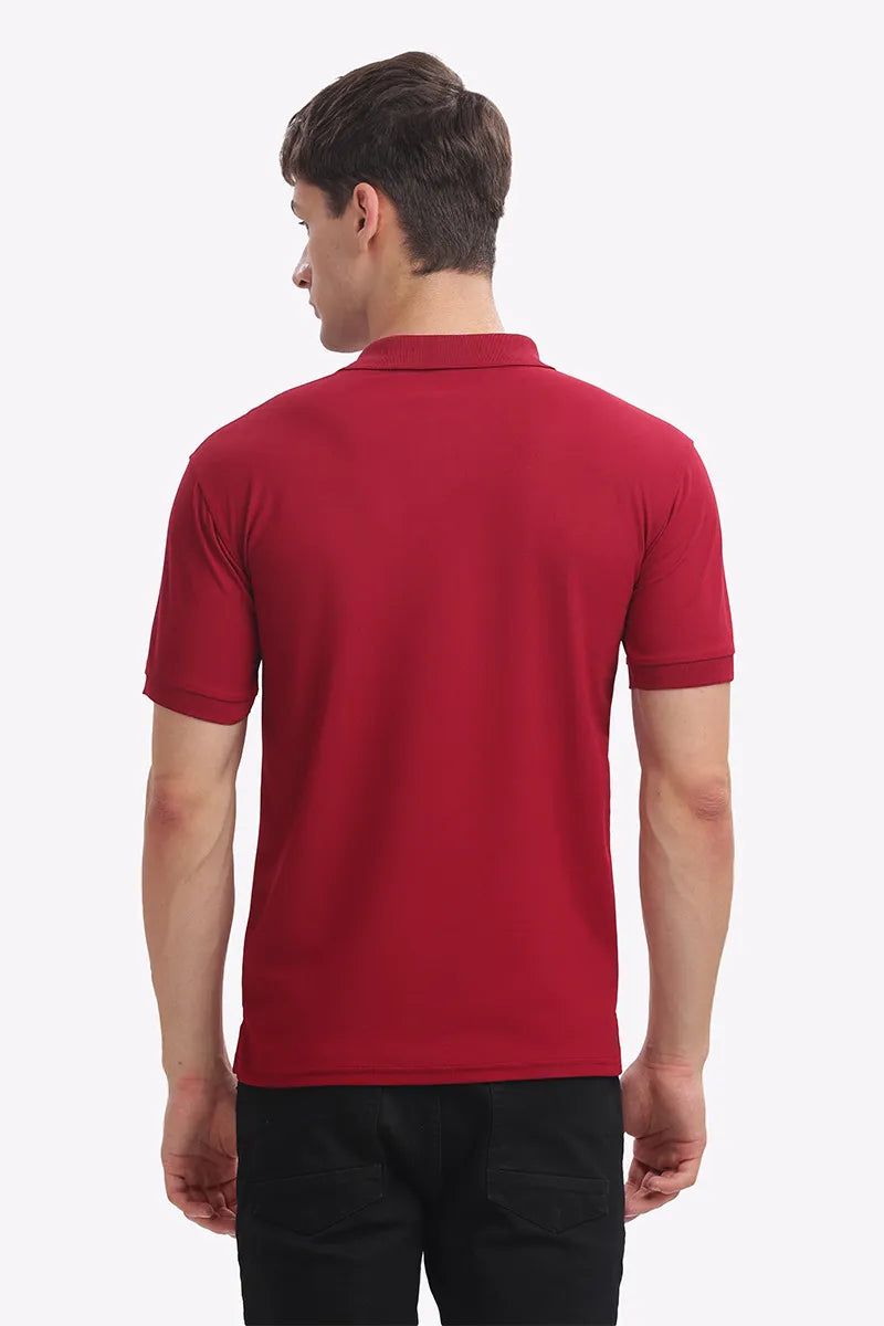 Collar T-Shirt - Maroon