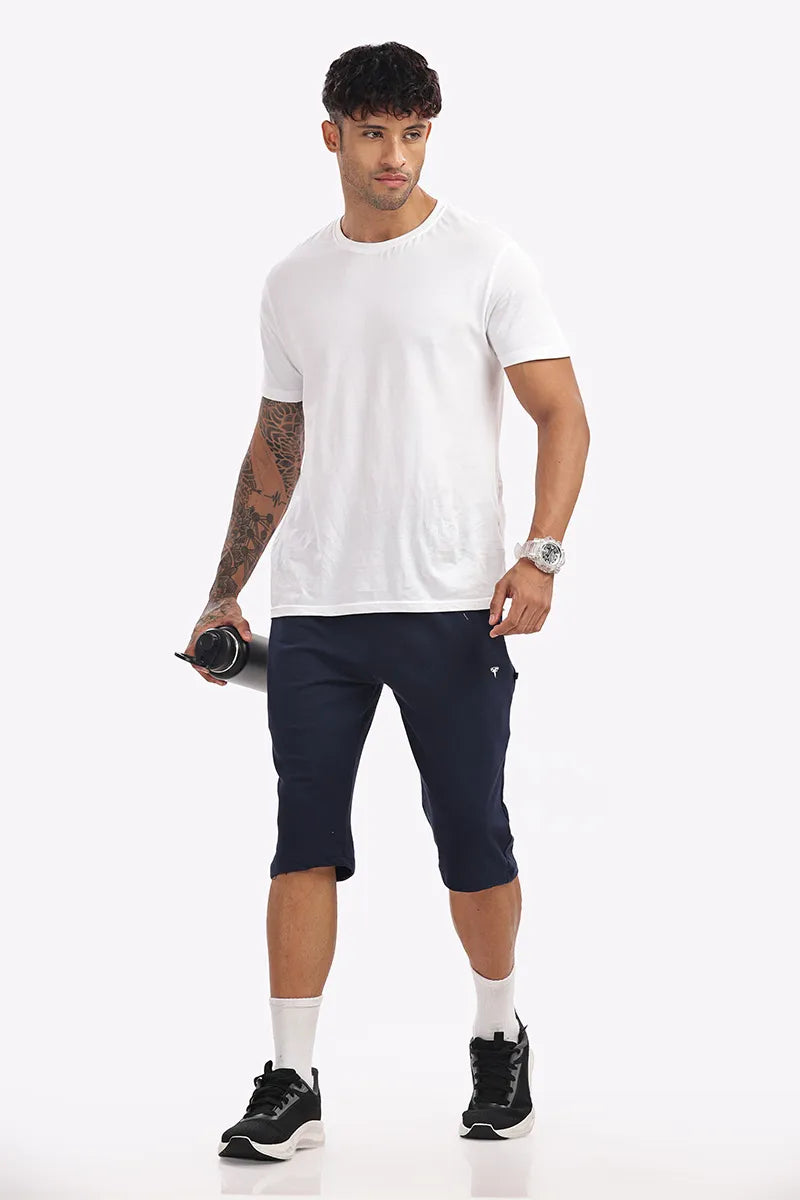 Navy - 3/4th Shorts