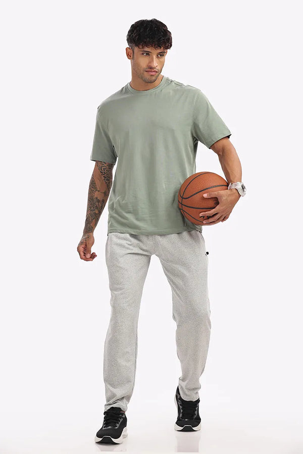 Cotton Track Pant - White Mellange