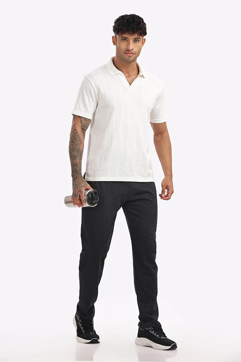 Cotton Track Pant - Black Mellange