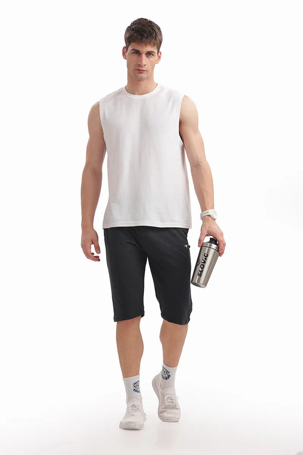 Black Mellange - 3/4th Shorts