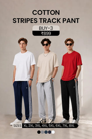 Combo Cotton Stripes Track Pant - Pack of 3