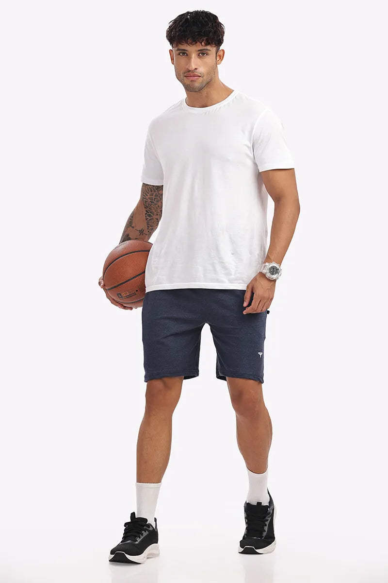 Cotton Shorts - Navy Mellange