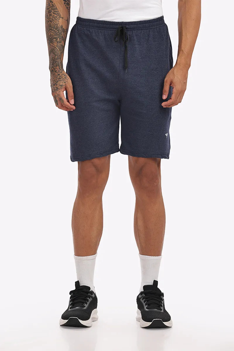 Cotton Shorts - Navy Mellange
