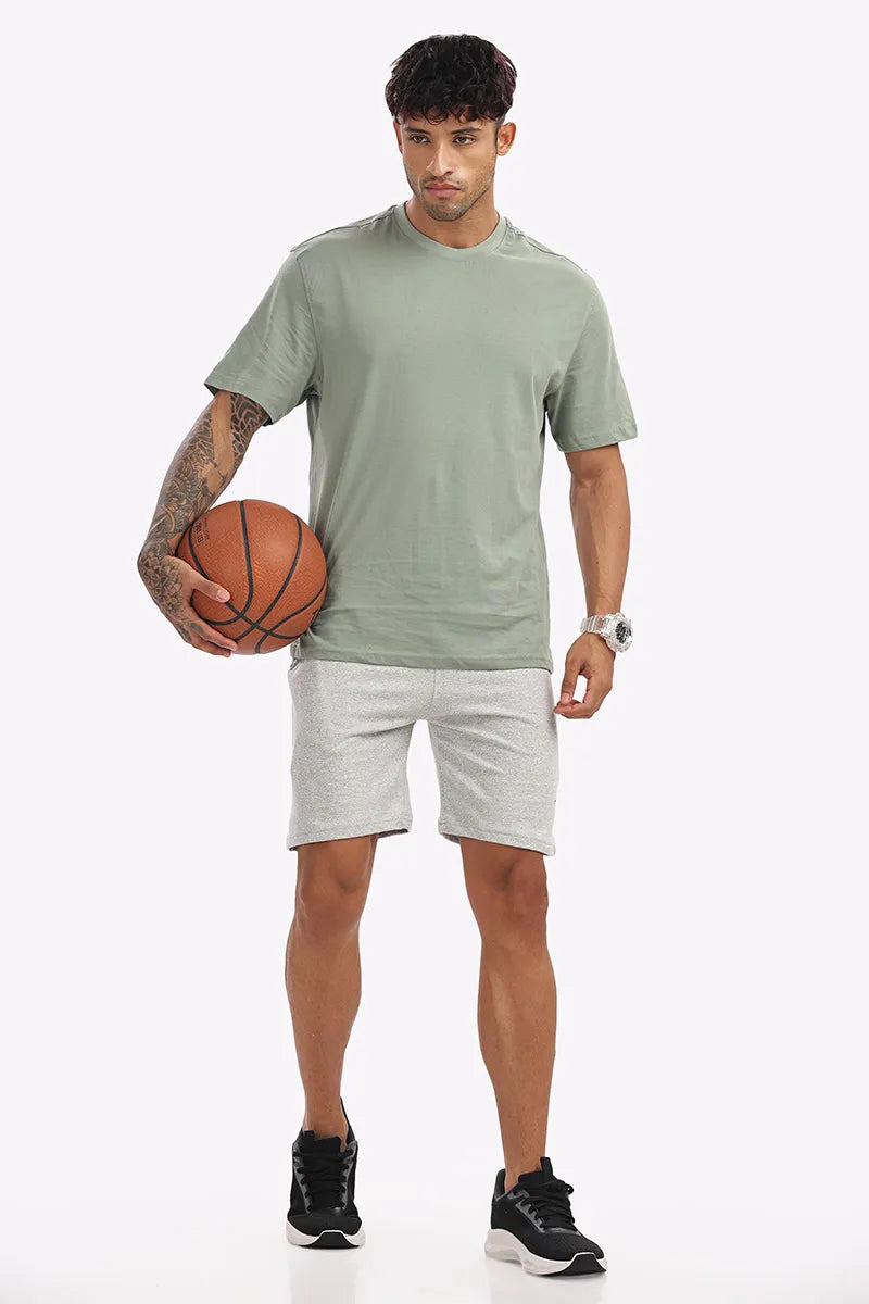 Cotton Shorts - White Mellange Main image