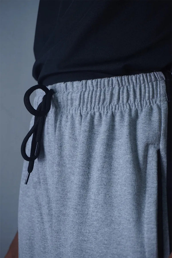 Cotton Stripes Track Pant - White Mellange