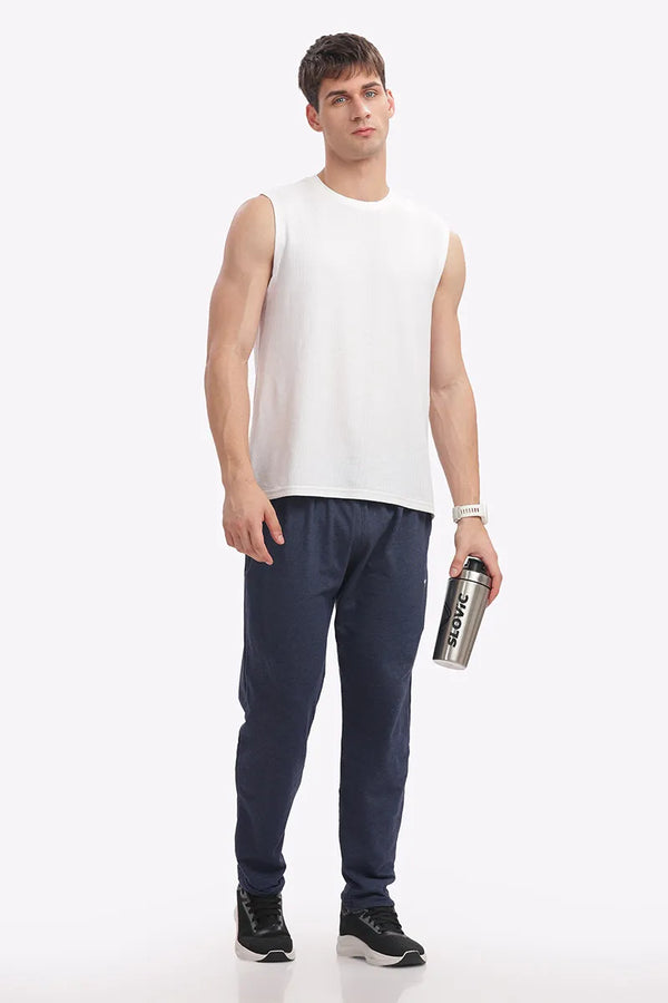 Cotton Track Pant - Navy Mellange